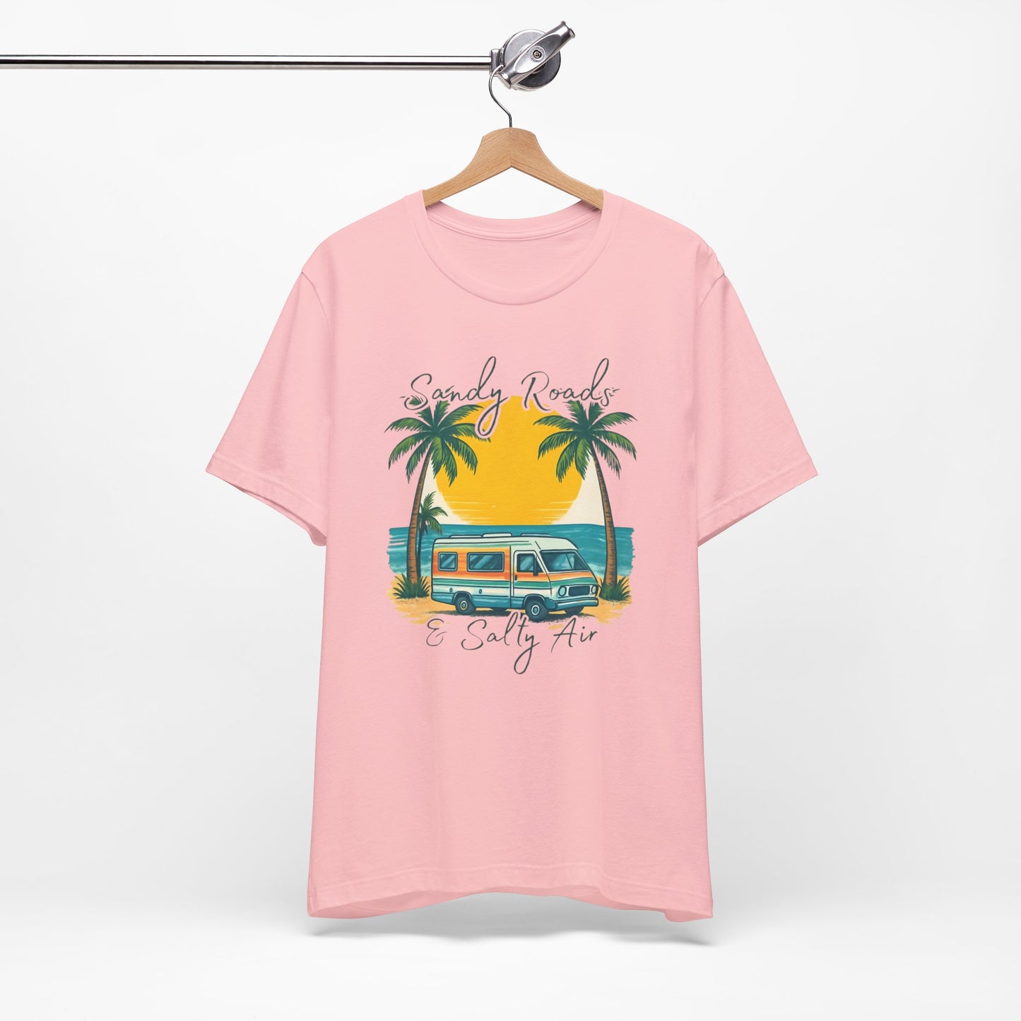 Camiseta Sandy Roads &amp; Salty Air: Camisa playera ligera para mujer para días costeros y ambiente veraniego.