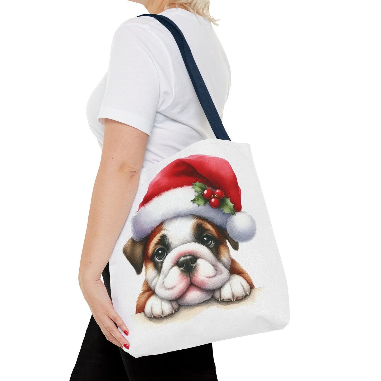 🐾 Bulldog Christmas Tote Bag – Santa Paws Cuteness You Can Carry 🎄