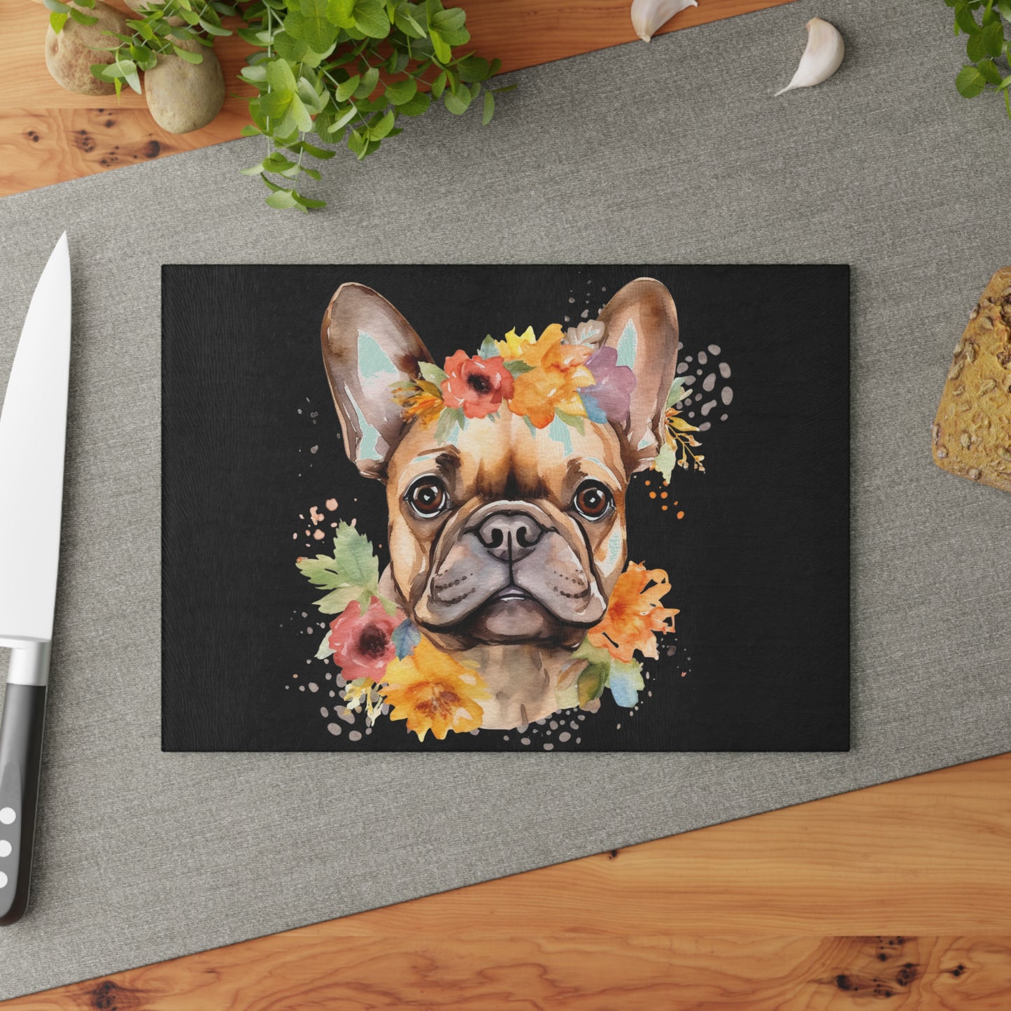 Tabla de cortar para perros, tabla de cortar, regalo de inauguración de la casa, amante de los bulldogs franceses, regalo de boda, tabla de charcutería, decoración de cocina
