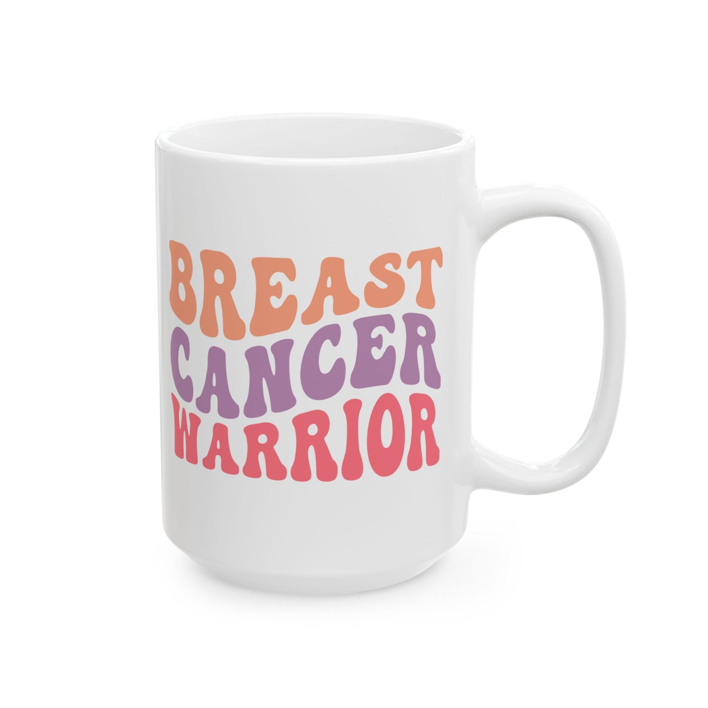 🎀 Breast Cancer Warrior Mug – Retro Strength & Bold Courage 💪
