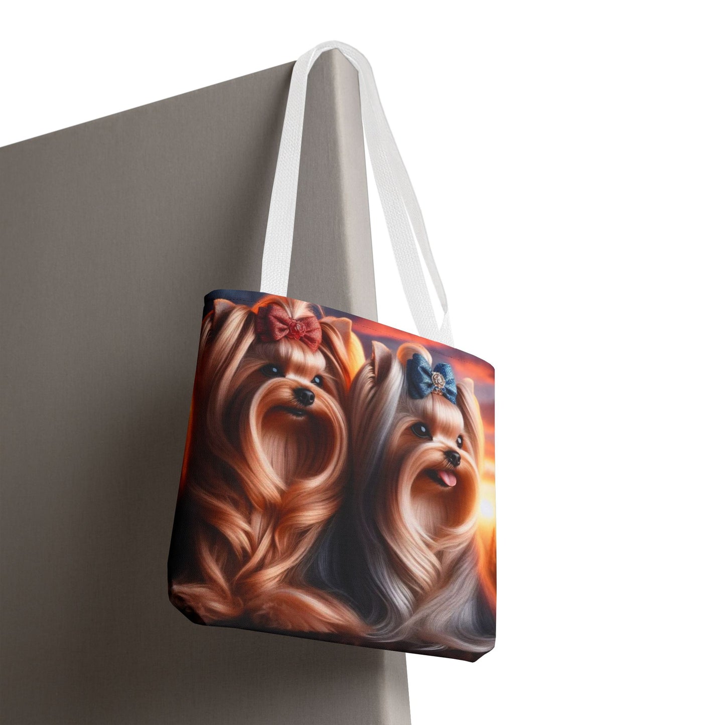 Bolsa de tela Yorkshire Terrier: un bonito regalo para amantes de los perros, bolsa de compras reutilizable, accesorio para amantes de las mascotas, elegante bolso de mano para uso diario.