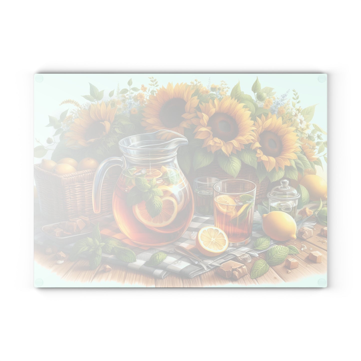 🍋 Sunflower Lemon Iced Tea Cutting Board – Summer Sips & Farmhouse Sunshine