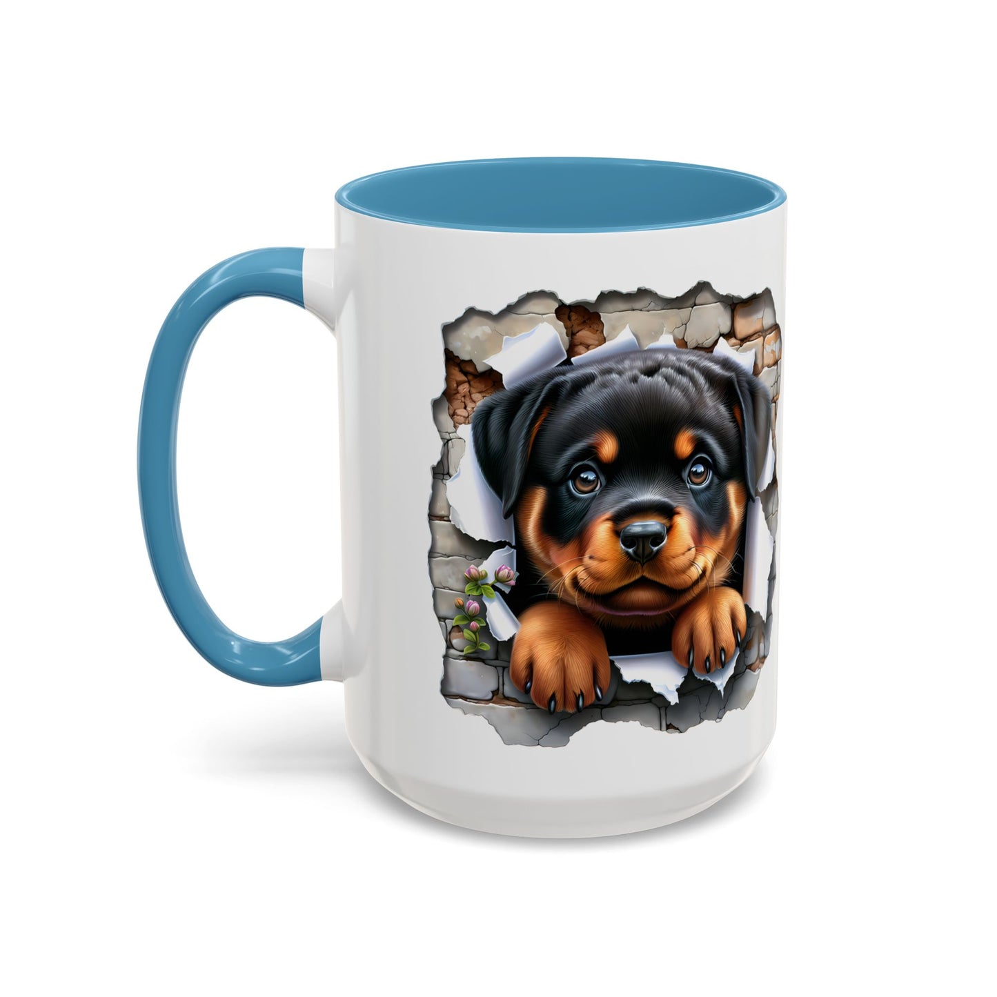🐾☕ Rottweiler Puppy Accent Mug – Sweet Breakthrough Pup Design ✨