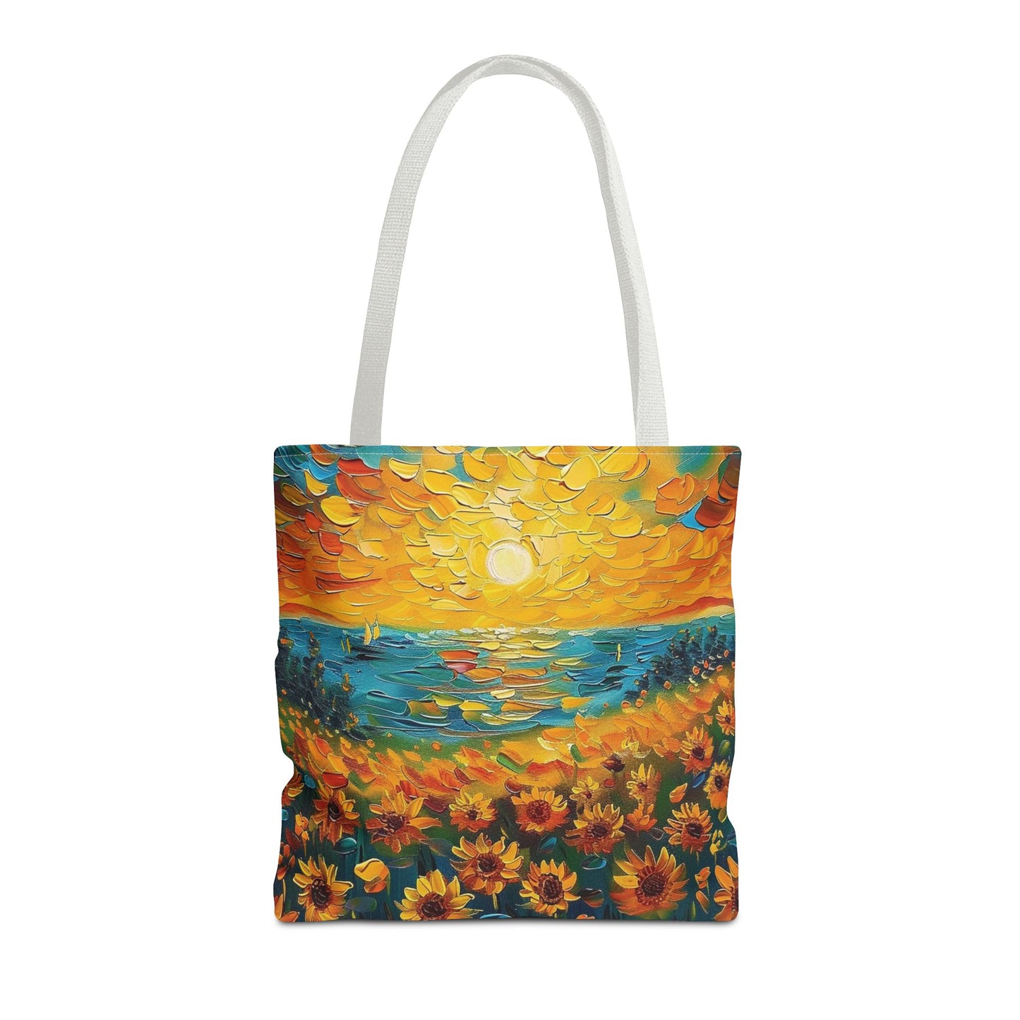 🌻 Girasoles al Atardecer – Bolso Tote Vibrante y Artístico 🌅