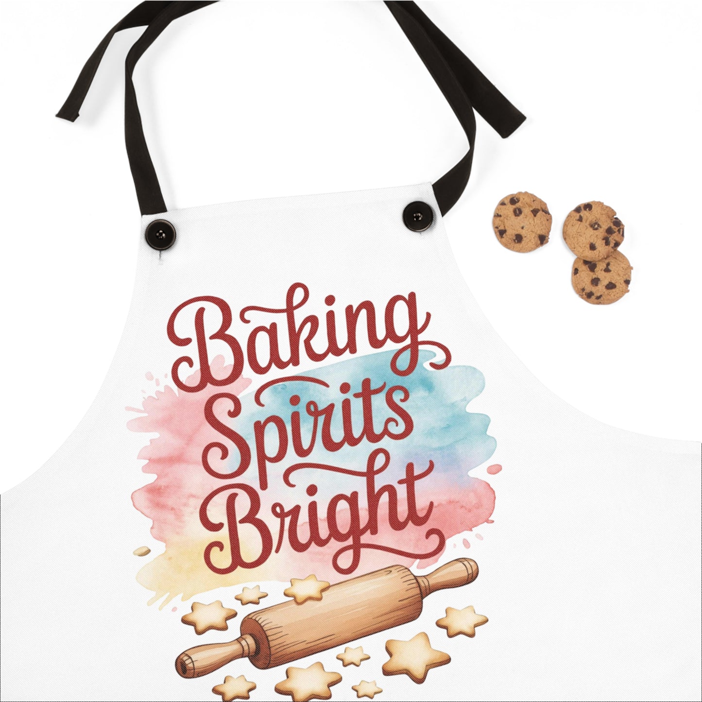 🎄✨ Baking Spirits Bright Apron – Cheerful Holiday Cookie Helper