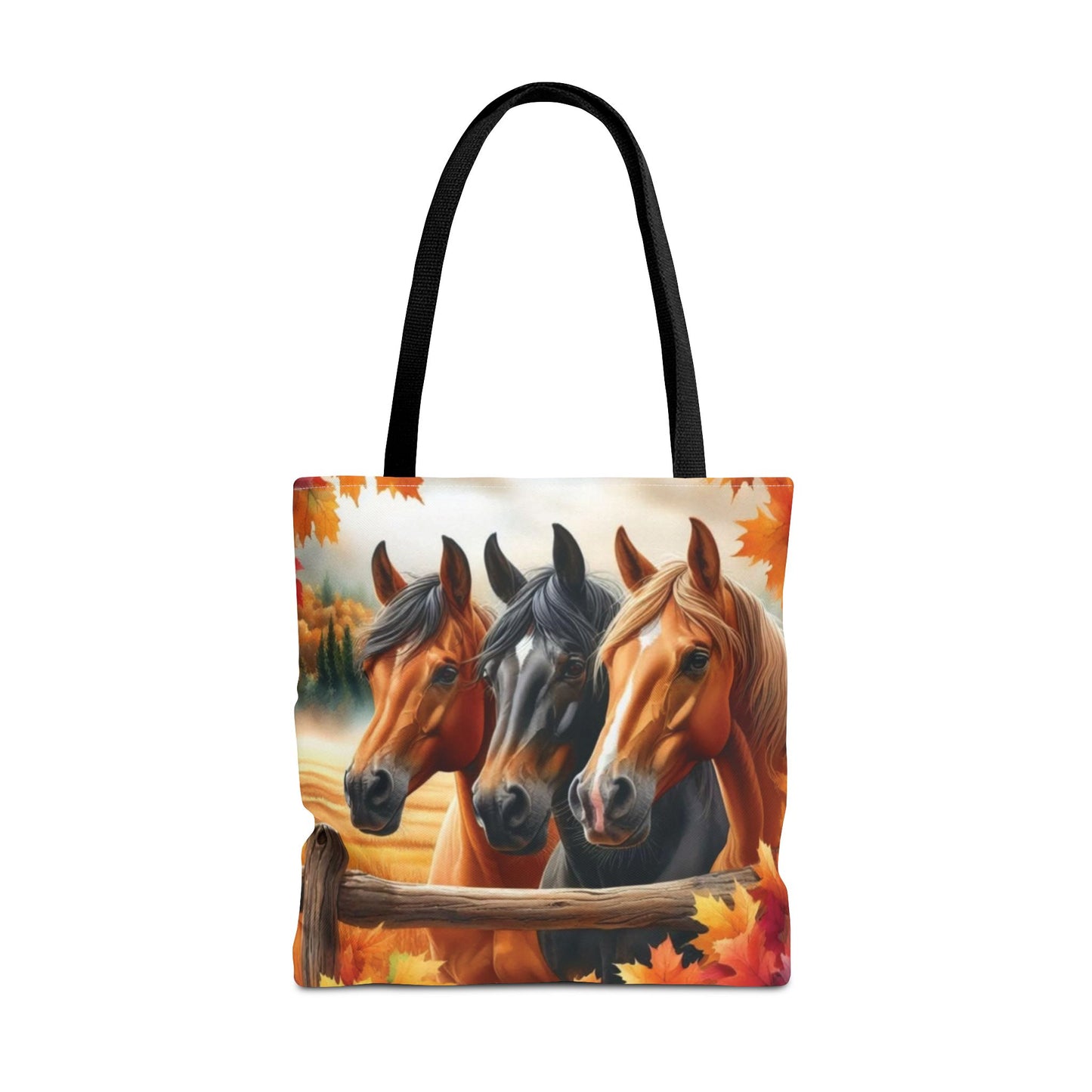 🐴 Autumn Horse Trio Tote Bag – Rustic, Stylish & Practical 🍂