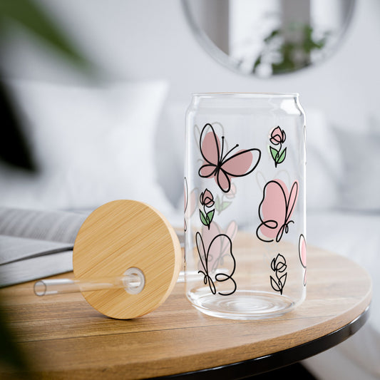 Vaso para beber con forma de mariposa rosa: una fantasía elegante para tus momentos de sorbo