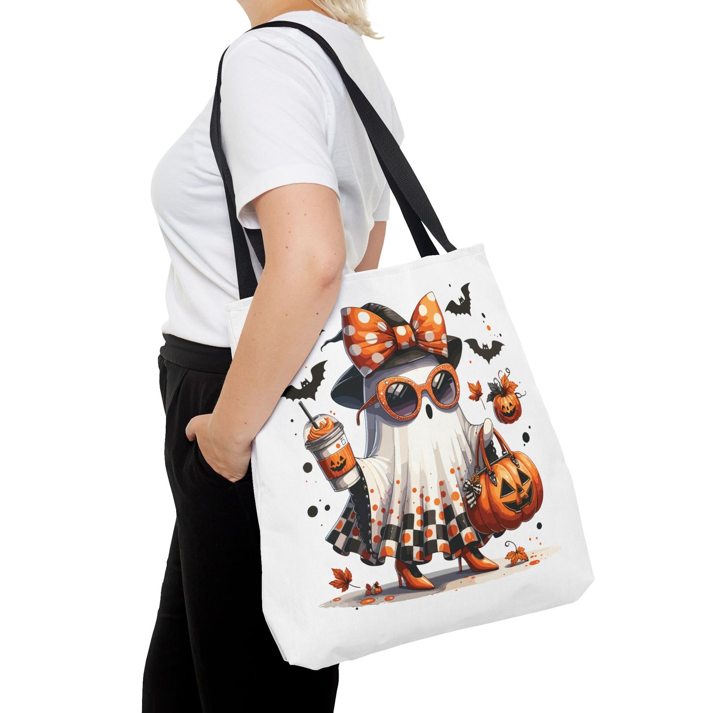 🧡 Chic Ghost Halloween Tote Bag – Sassy, Stylish & Spook-tacular 👻🎃