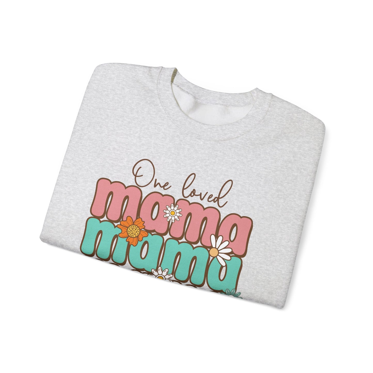 🌼💖 One Loved Mama Sweatshirt – Retro Floral Motherhood Crewneck