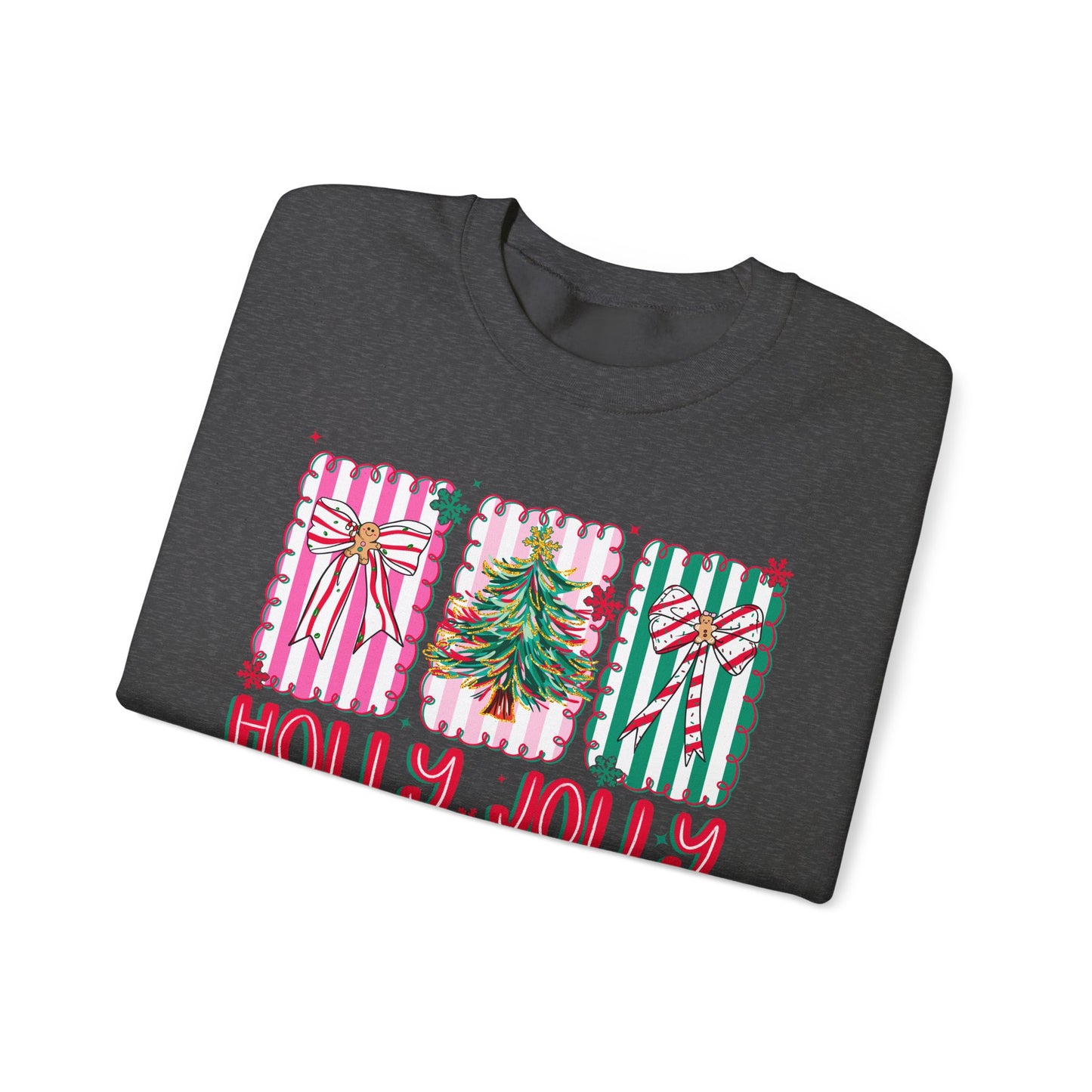 🎀✨ Holly Jolly Retro Sweatshirt – Festive Bows & Christmas Cheer