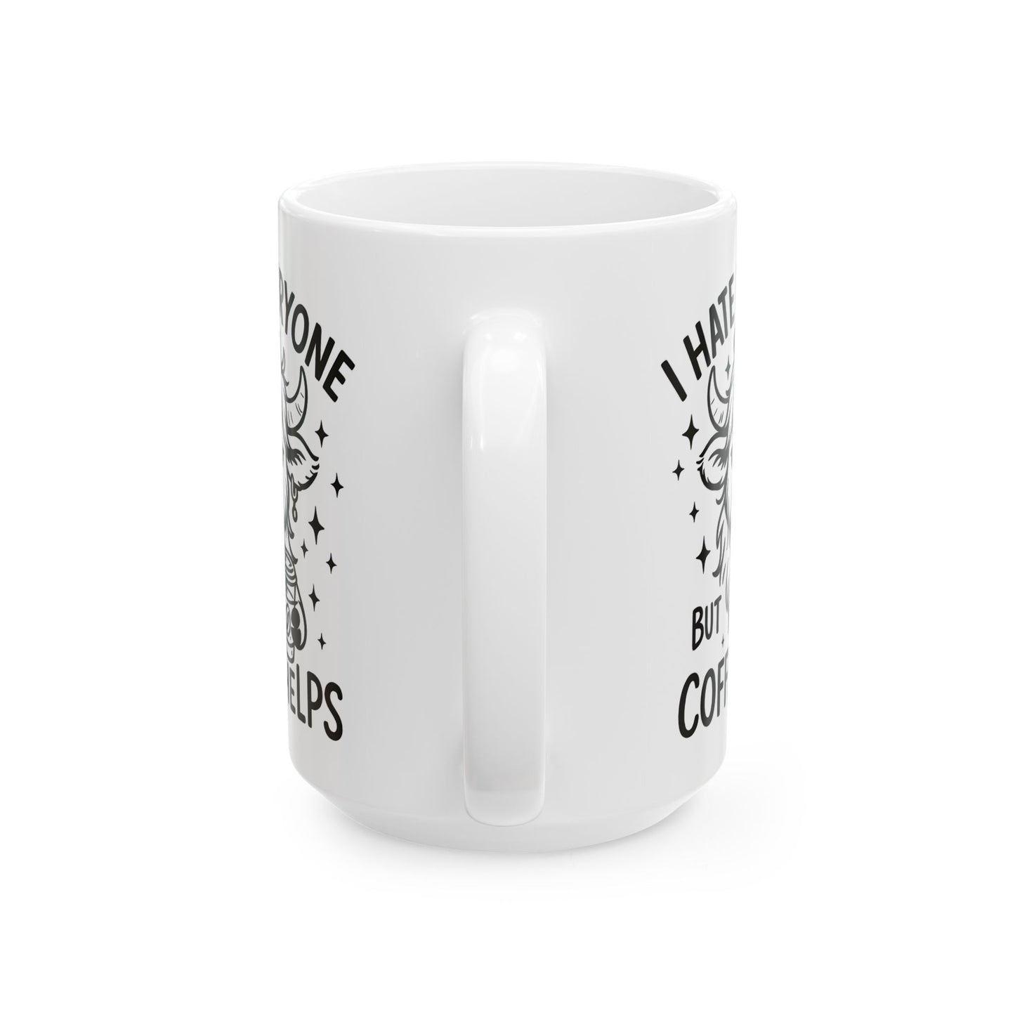 Taza de Vaca Gruñona – “Odio a todos, pero el café ayuda” ☕