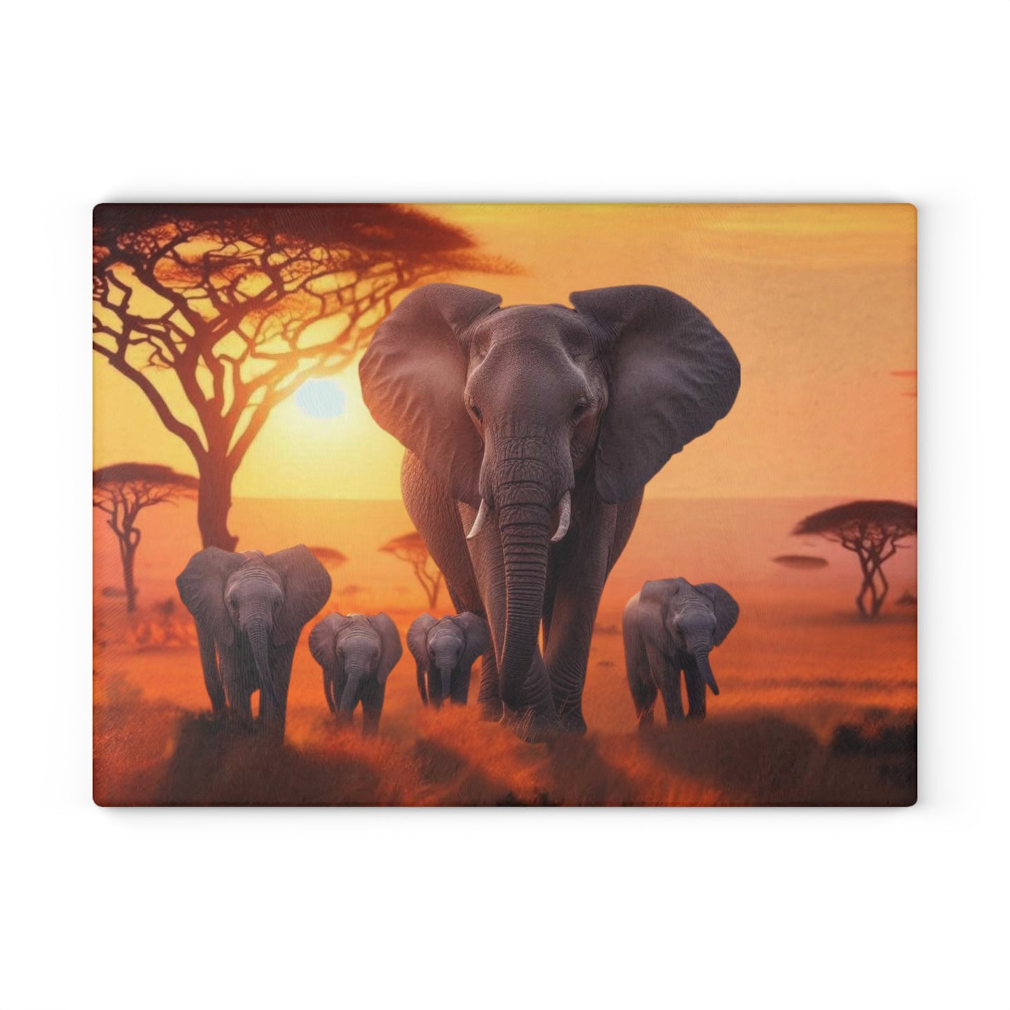 Tabla de cortar de elefante, elefantes bebés, decoración de vida silvestre, cocina con temática animal, regalo familiar, temática de safari, tabla de charcutería, amante de los elefantes