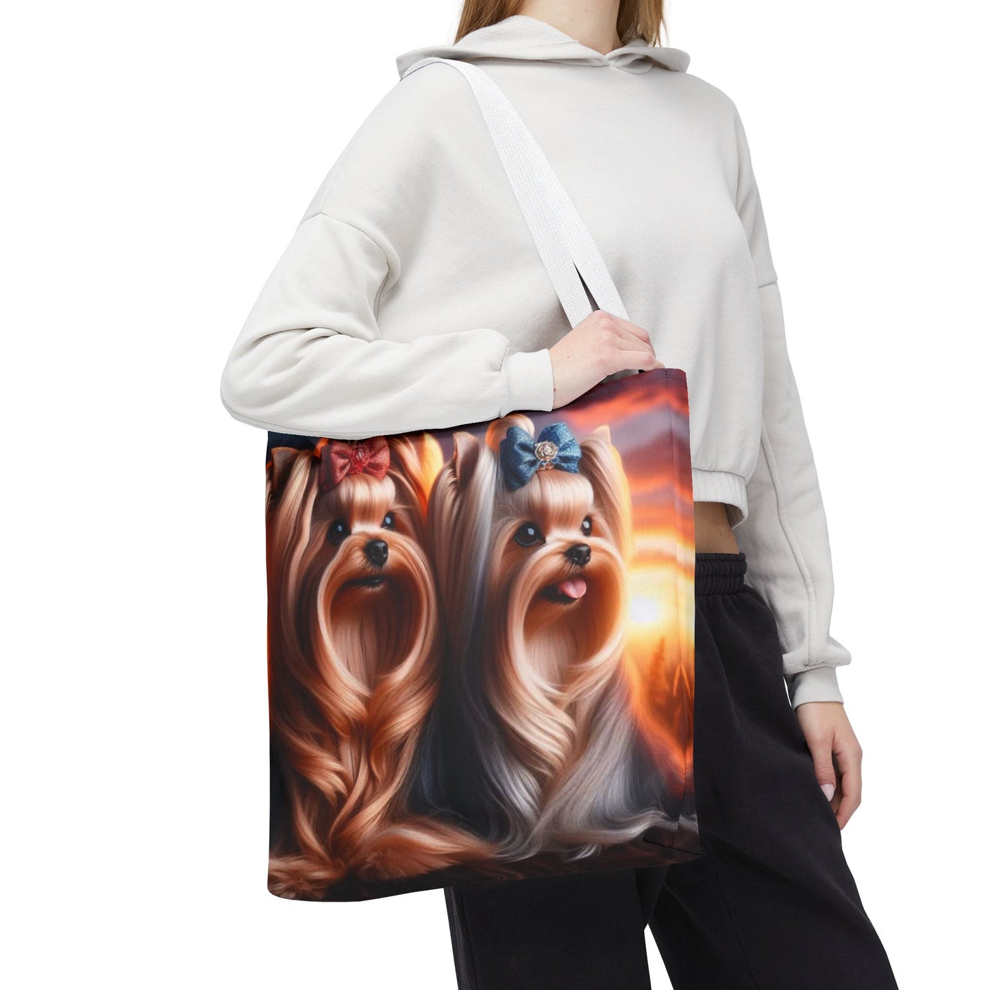 Bolsa de tela Yorkshire Terrier: un bonito regalo para amantes de los perros, bolsa de compras reutilizable, accesorio para amantes de las mascotas, elegante bolso de mano para uso diario.