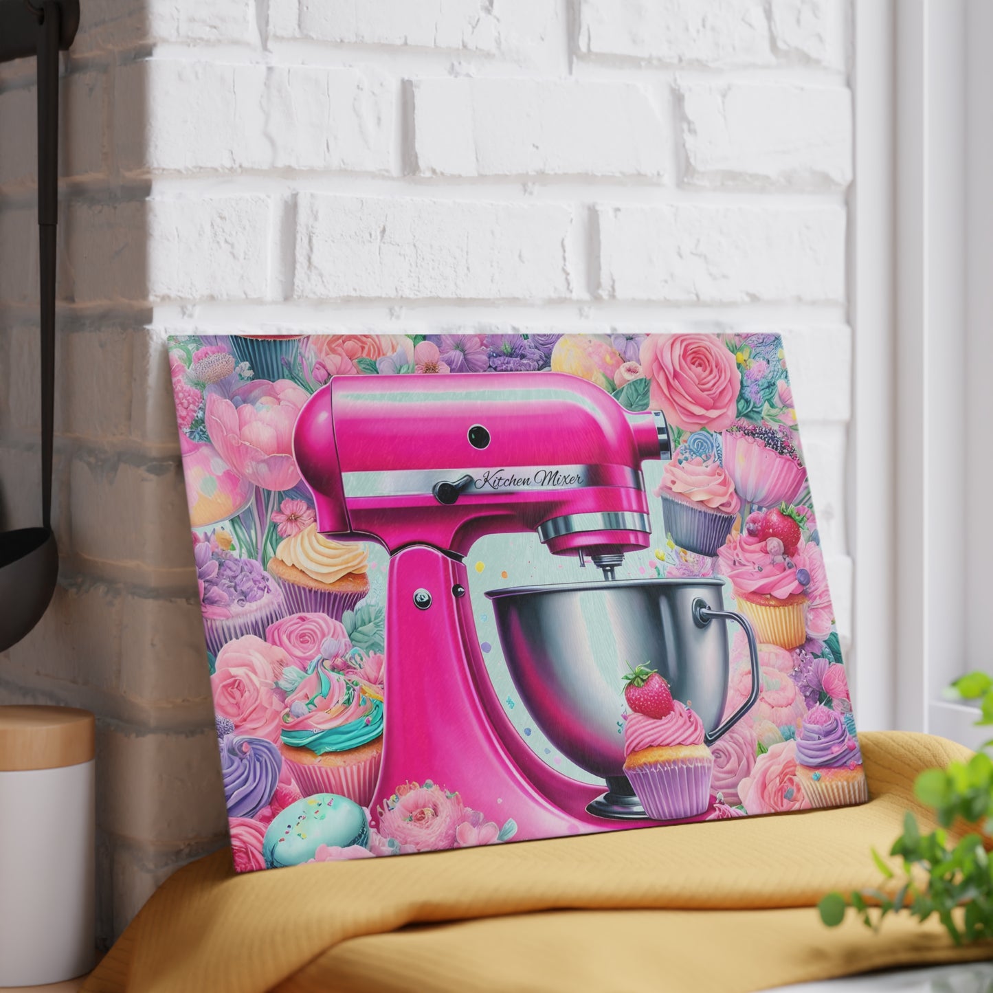 💖 Pink Kitchen Mixer Cutting Board – Sweet Baking Bliss for Your Kitchen 🍰