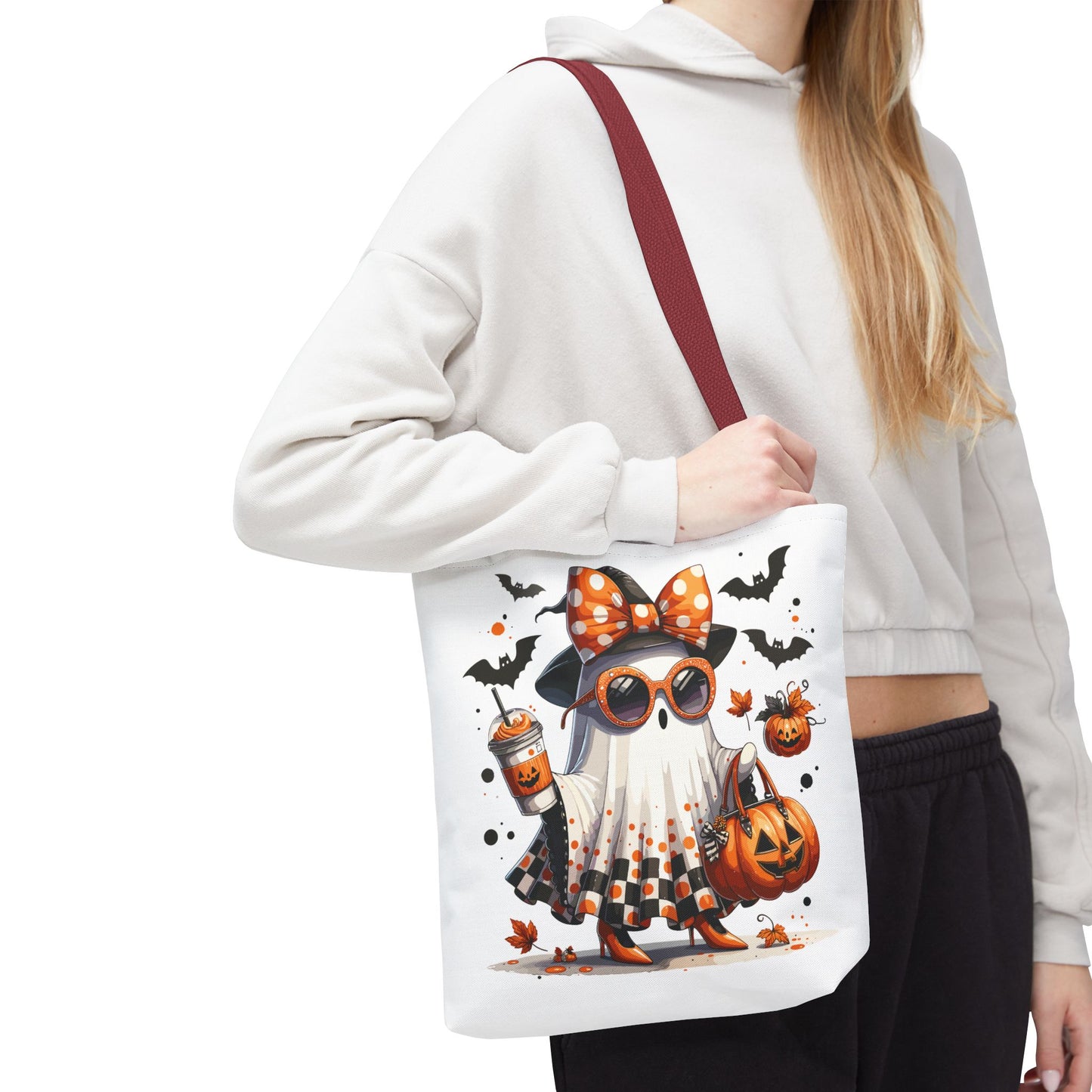 🧡 Chic Ghost Halloween Tote Bag – Sassy, Stylish & Spook-tacular 👻🎃