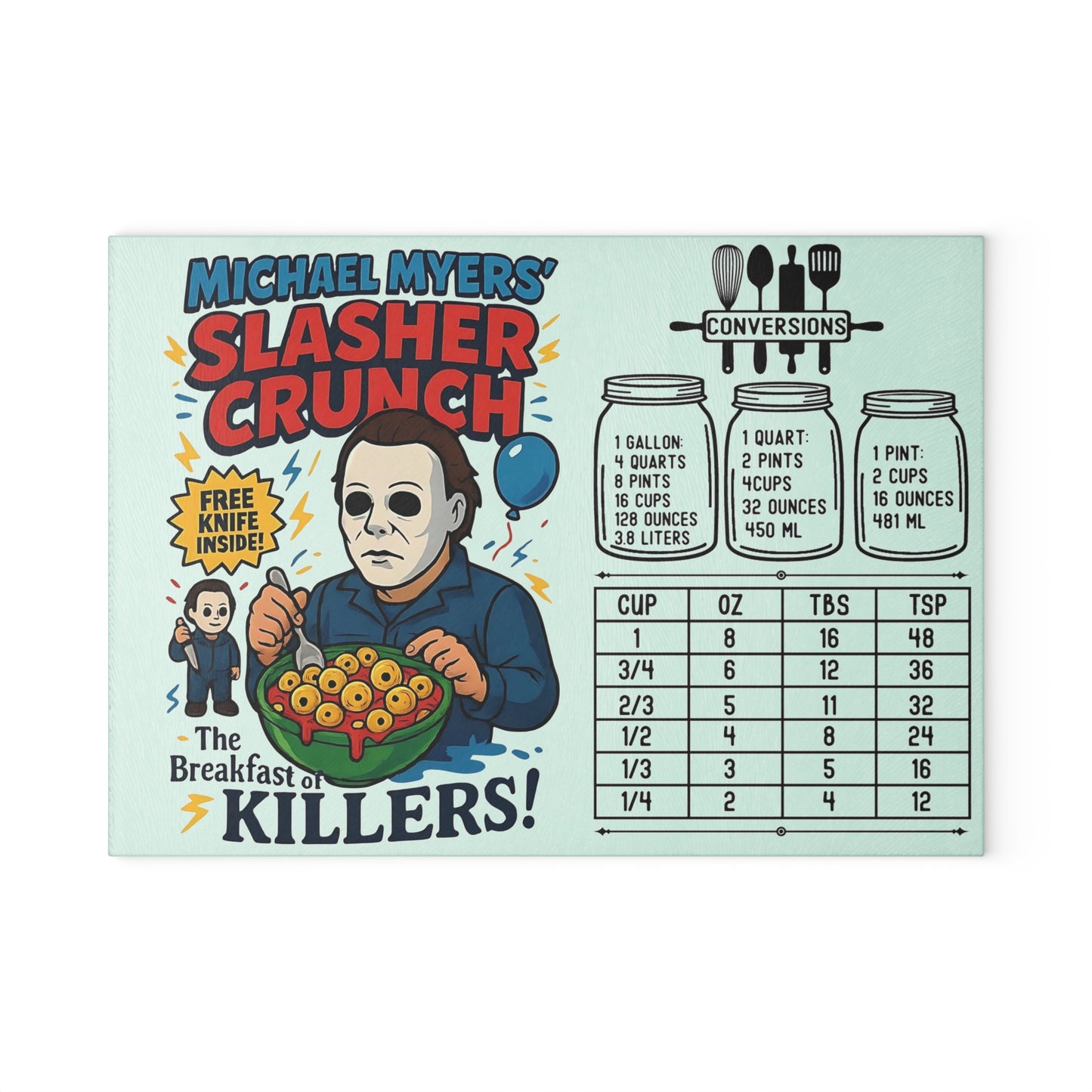 🔪 Slasher Crunch Cutting Board – The Breakfast of KILLERS! 😱🥣