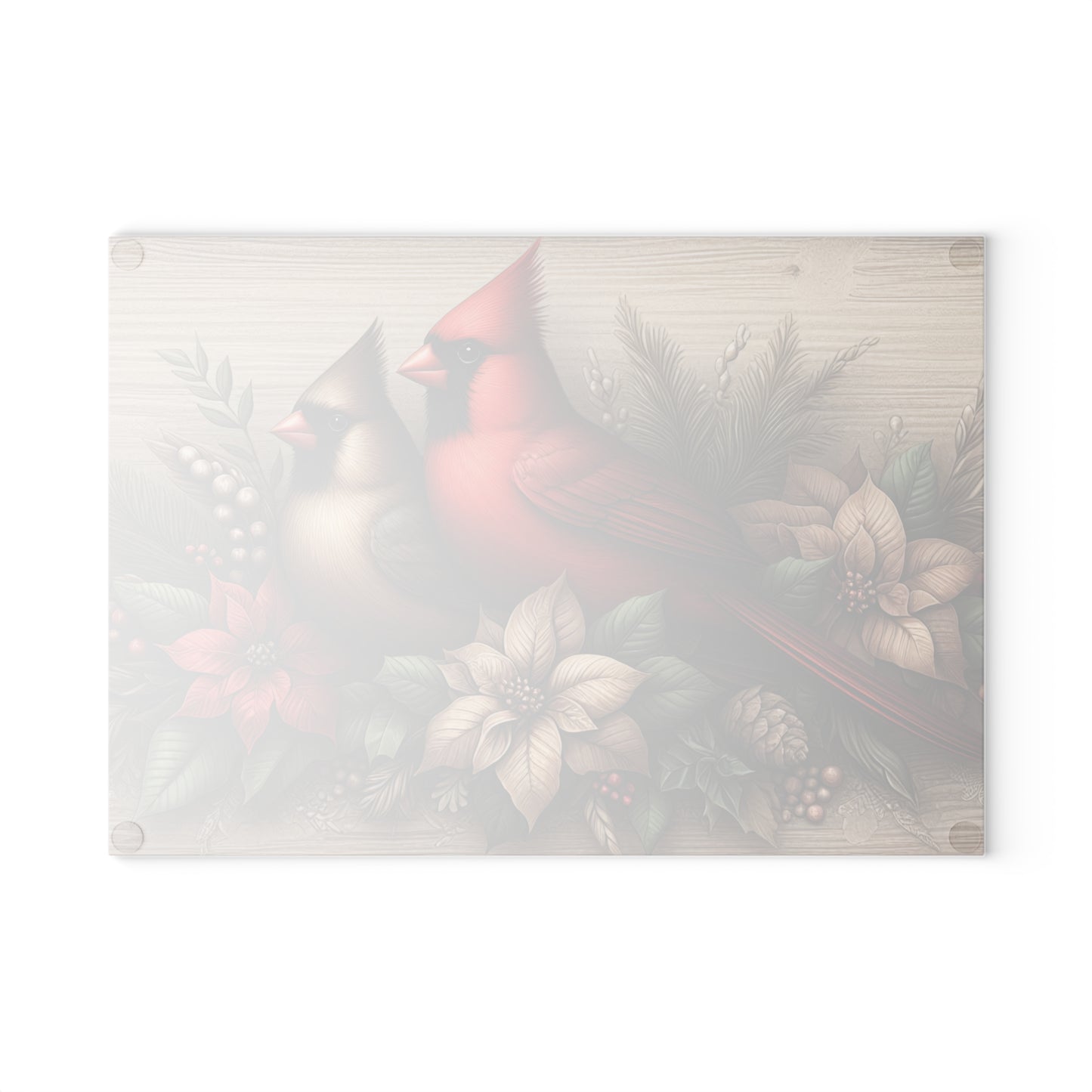 ❤️🕊️ Rustic Cardinal Pair Cutting Board – Timeless Winter Elegance for Your Kitchen 🌲