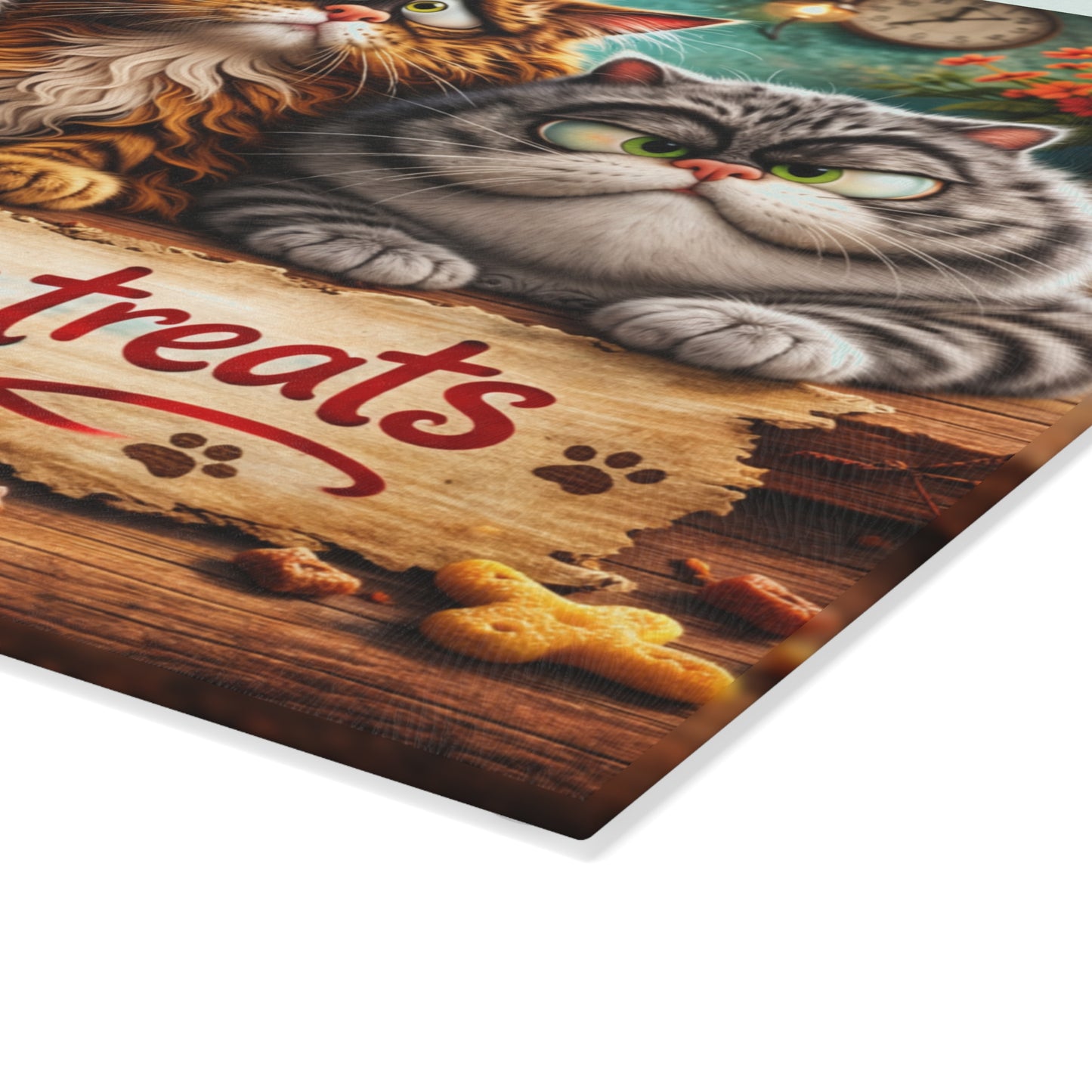 Will Ignore for Treats Glass Cutting Board – Funny Cat Kitchen Decor with Cozy Farmhouse Style