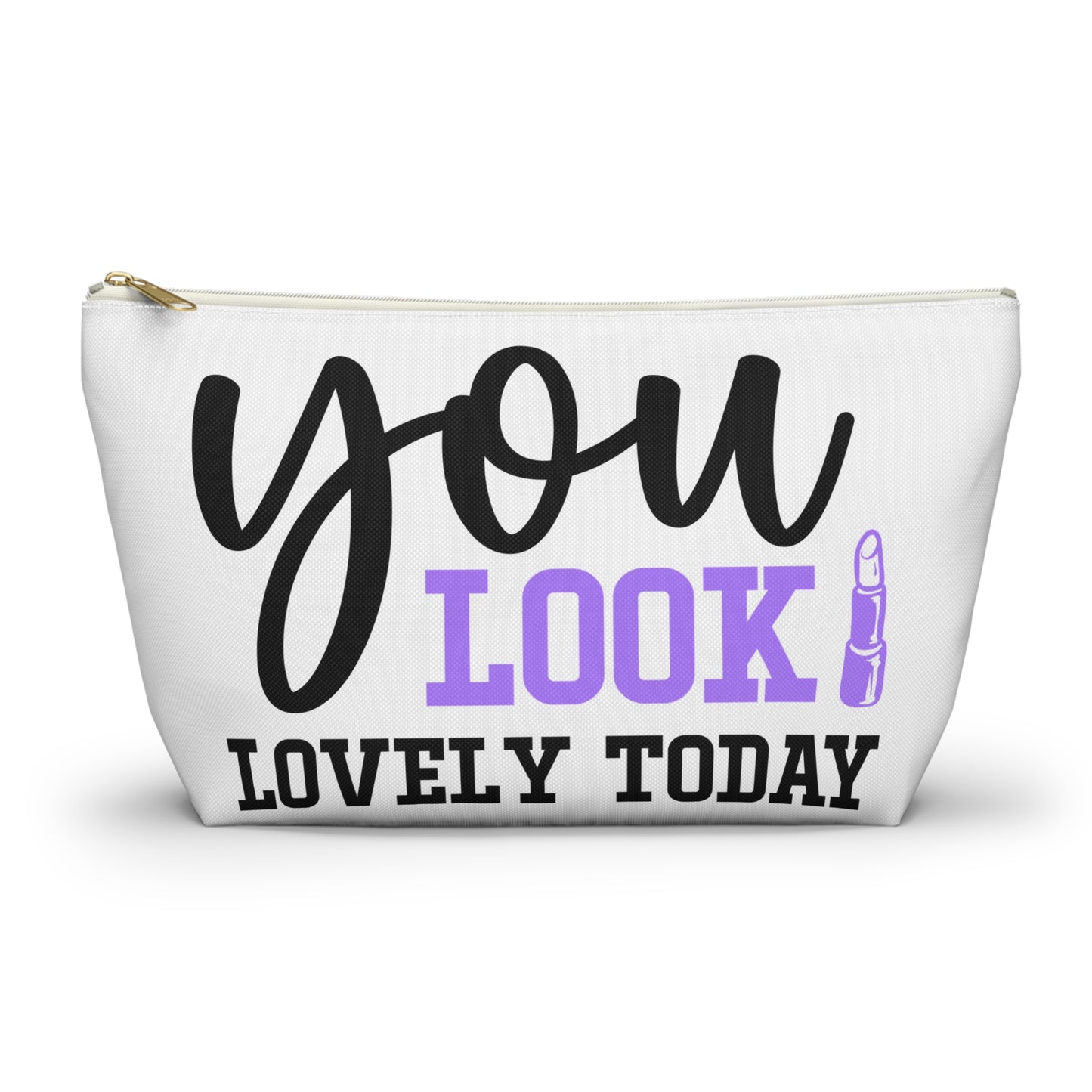 Accessory Pouch – "You Look Lovely Today" Purple Makeup Bag