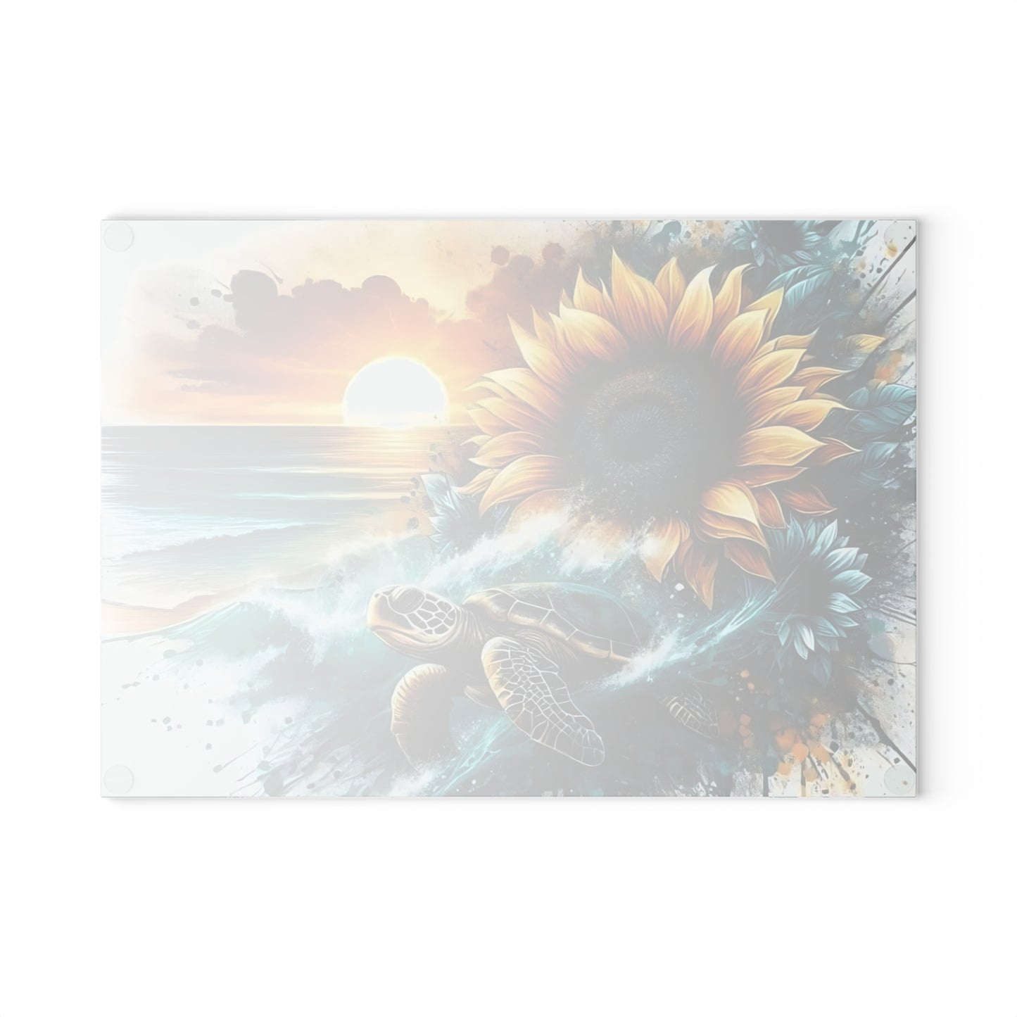 Sea Turtle Tempered Glass Cutting Board