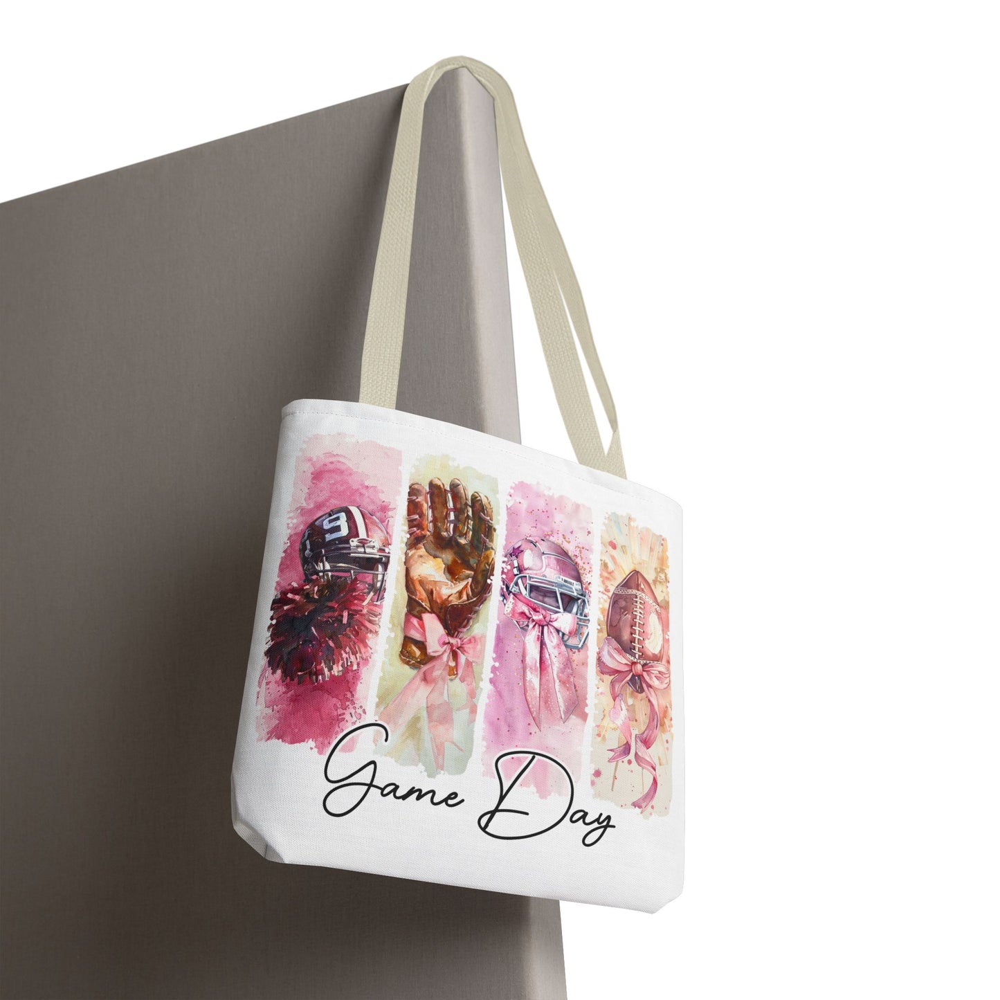 🏈 Game Day Pink Ribbon Tote Bag – Football & Pink Power 💖👜