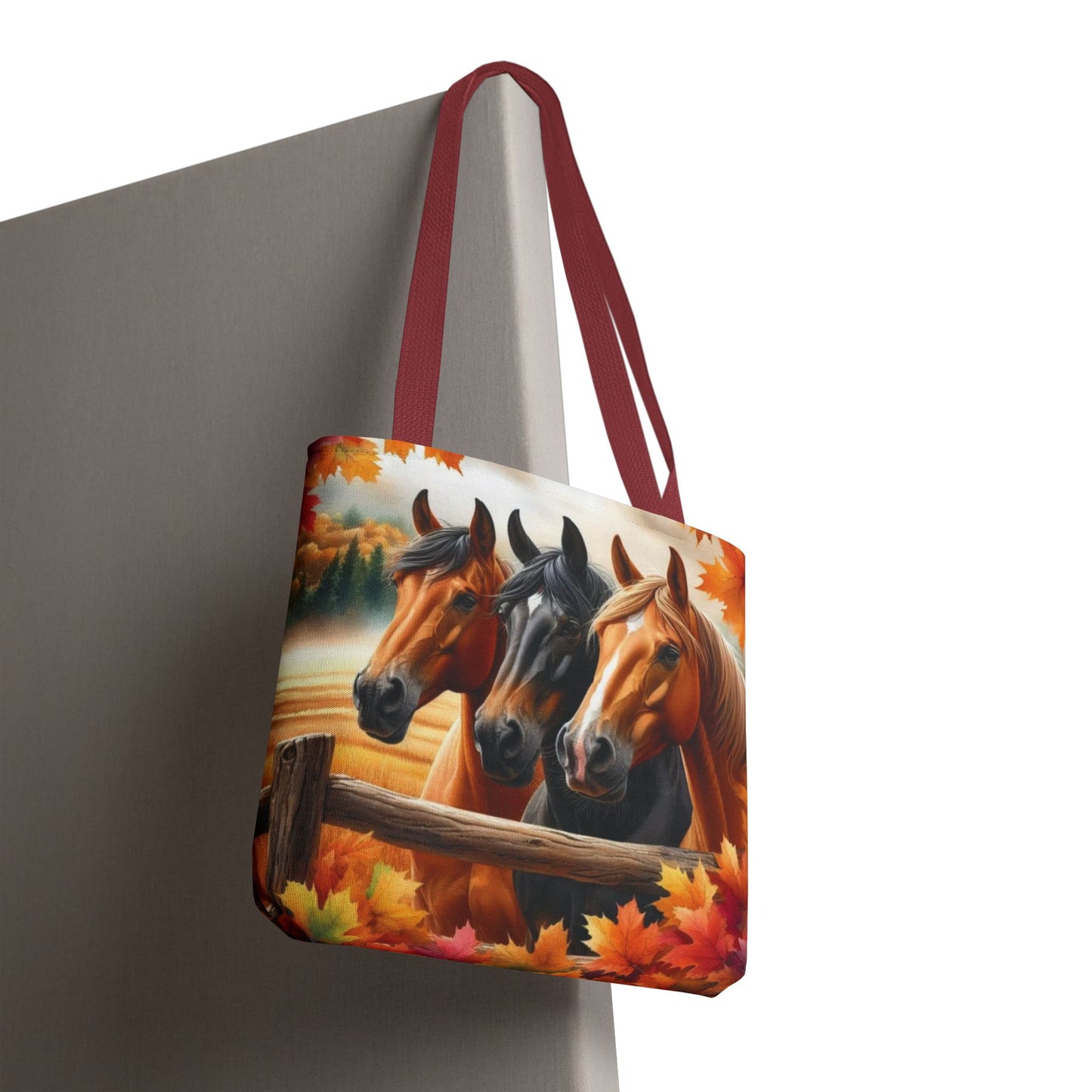 🐴 Autumn Horse Trio Tote Bag – Rustic, Stylish & Practical 🍂