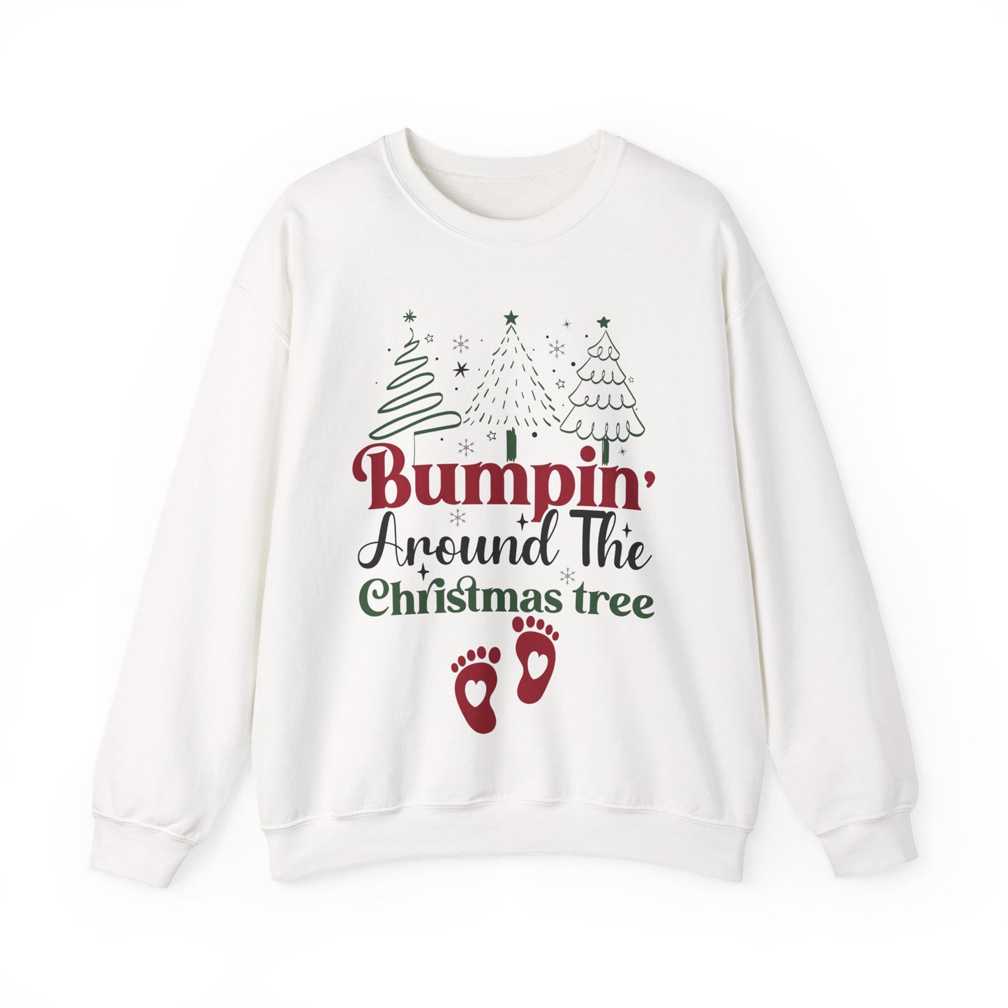 🎄👶 Bumpin’ Around the Christmas Tree Sweatshirt – Cute Holiday Maternity Top ❤️