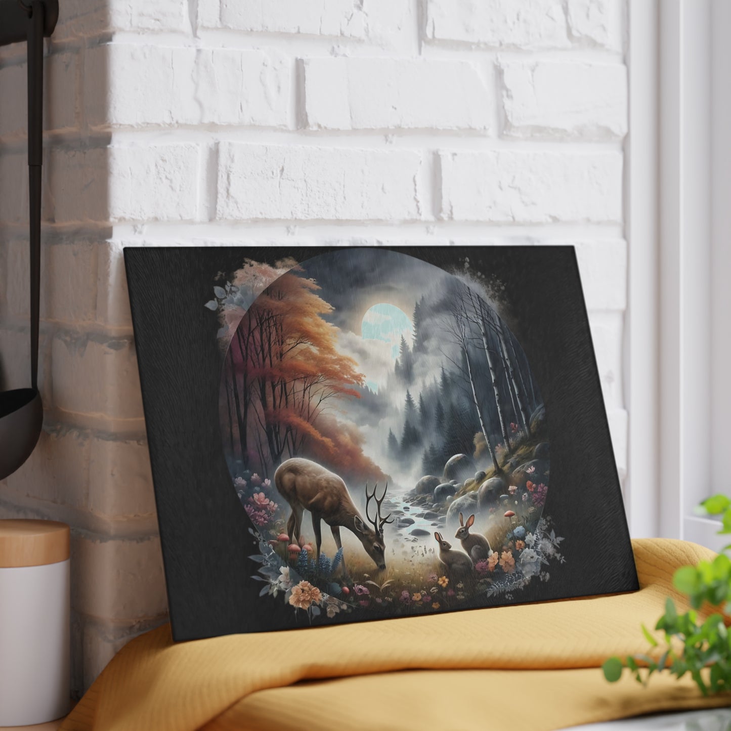 🌙 Enchanted Woodland Night Cutting Board – Mystical Forest Elegance 🌲