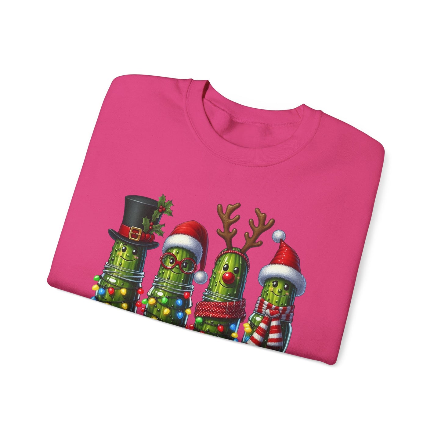 🥒✨ Merry Picklemas Crewneck – Festive Pickle Jars with Holiday Lights