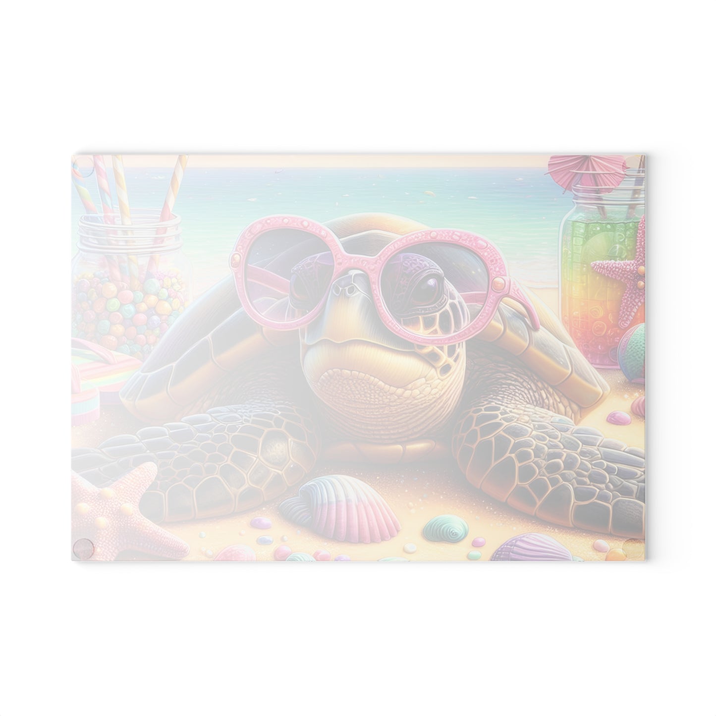 🐢 Fun Beach Turtle Cutting Board – Coastal Vibes with a Pop of Pink 🌴