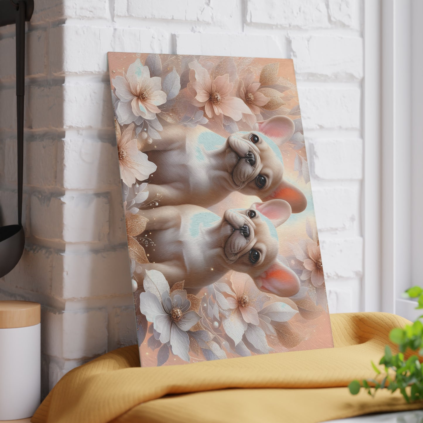 🐾 Elegant French Bulldog Floral Cutting Board – Chic Style for Dog Lovers 🌸