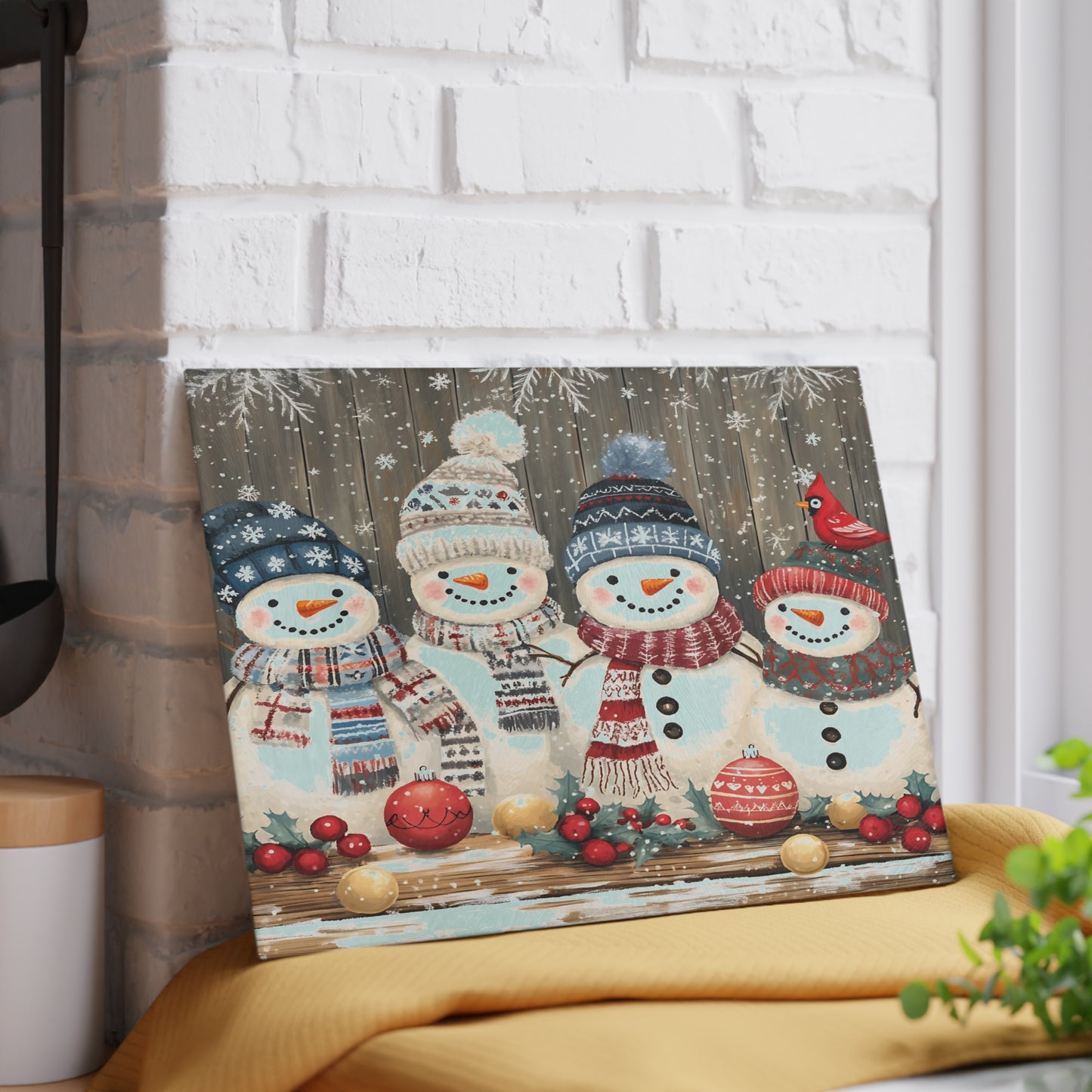 ⛄❄️ Festive Snowmen Cutting Board – Cozy Holiday Charm for Your Kitchen ❄️⛄