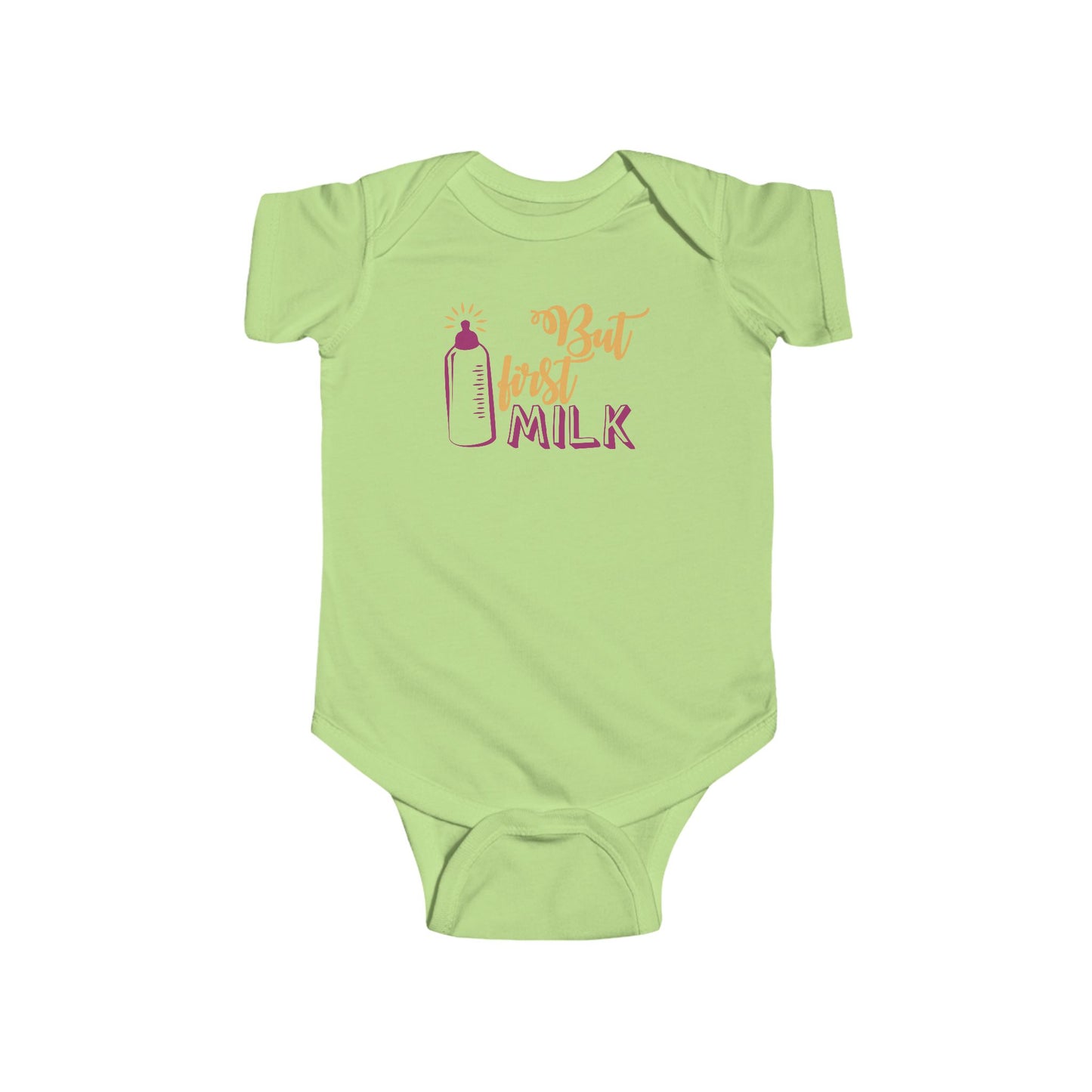 But First Milk Baby Onesie – Cute Bottle Graphic Outfit for Little Milk Lovers