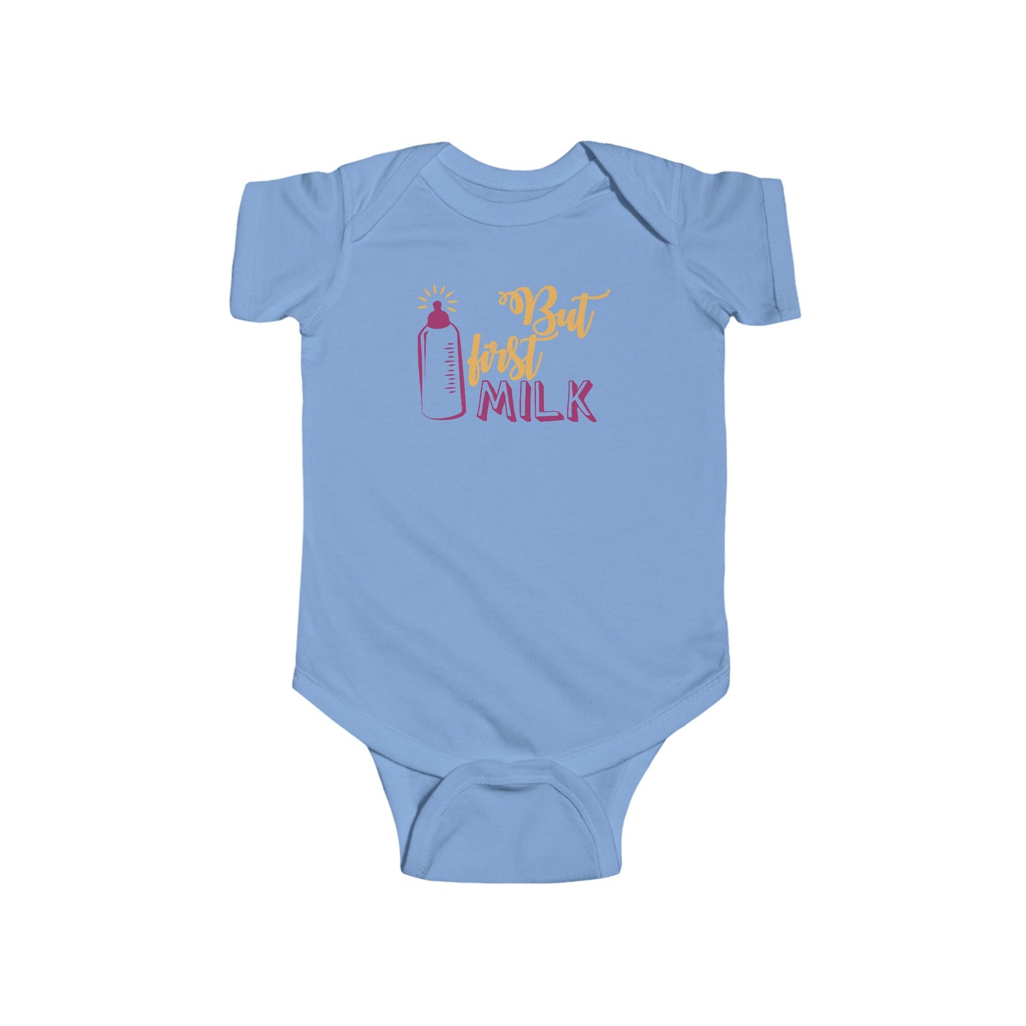 But First Milk Baby Onesie – Cute Bottle Graphic Outfit for Little Milk Lovers