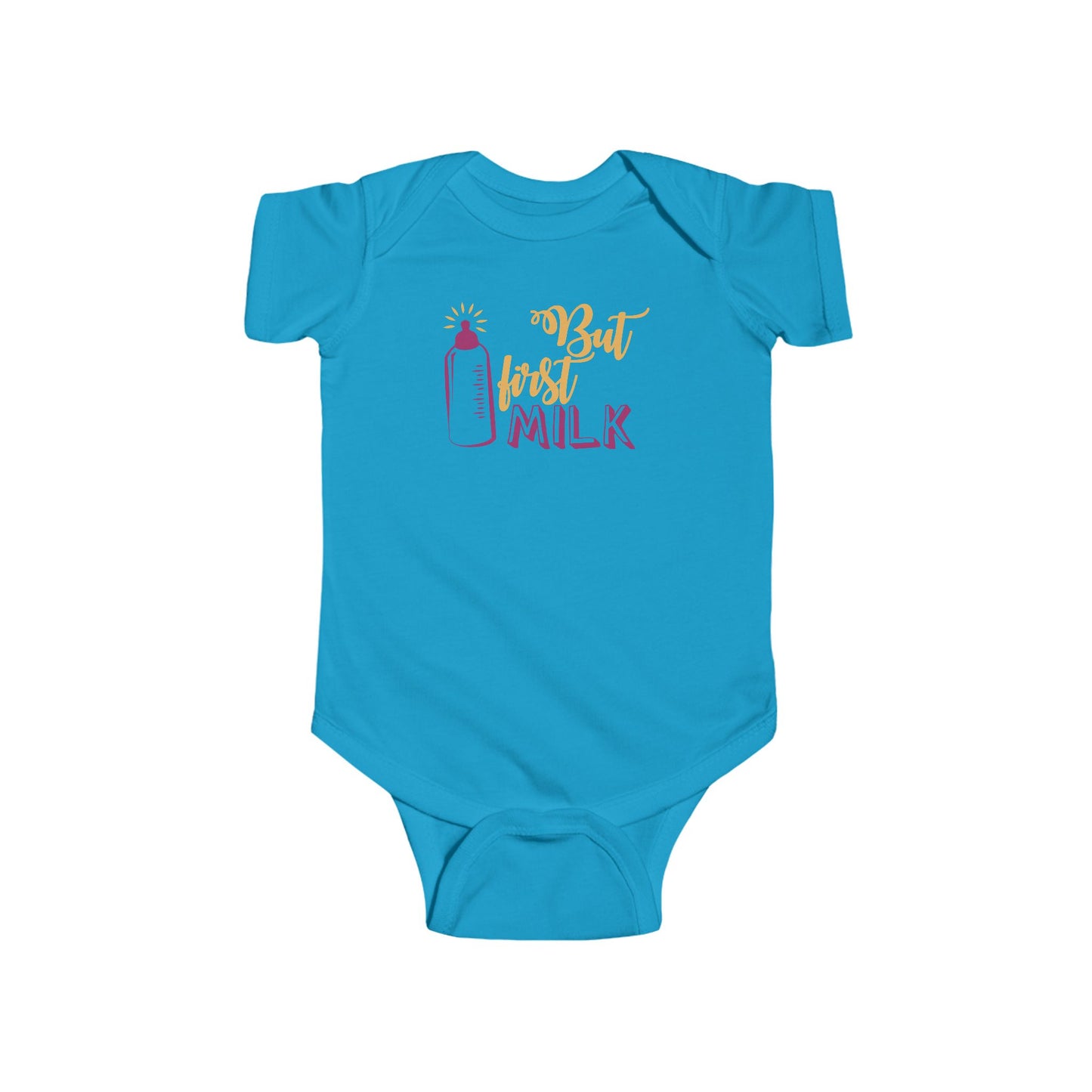 But First Milk Baby Onesie – Cute Bottle Graphic Outfit for Little Milk Lovers