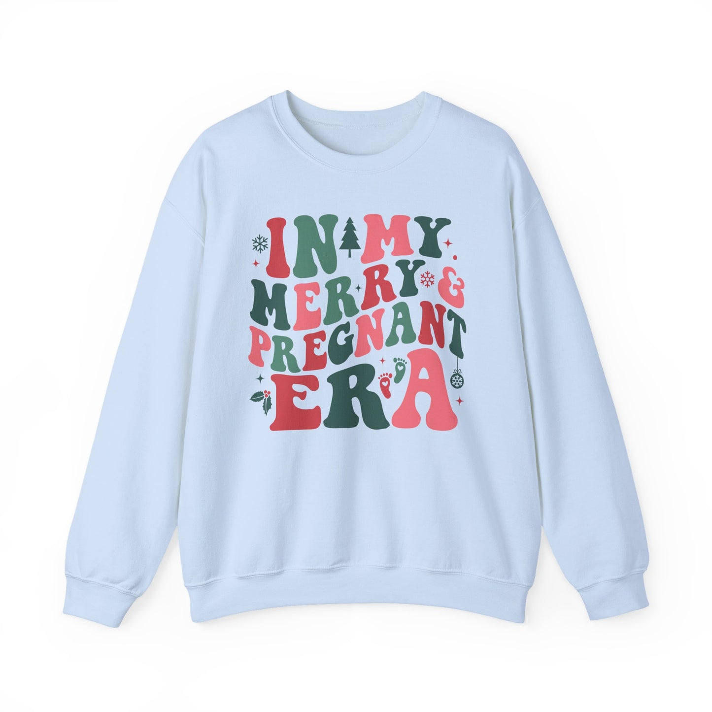 🤰🎄 In My Merry & Pregnant Era Christmas Sweatshirt – Cute Holiday Maternity Crewneck