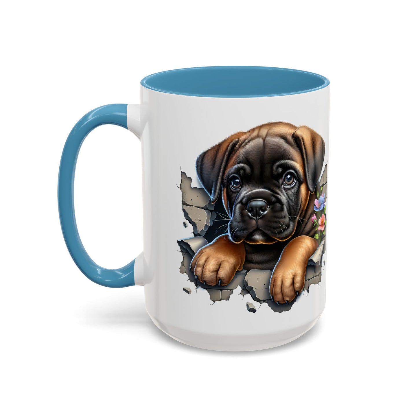 🧡 Boxer Puppy Accent Mug – Adorable Peek-Through Cup for Dog Lovers