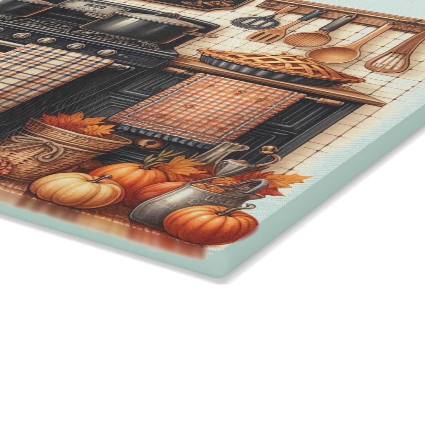 Cozy Autumn Kitchen Cutting Board – Warm Fall Baking & Harvest Décor