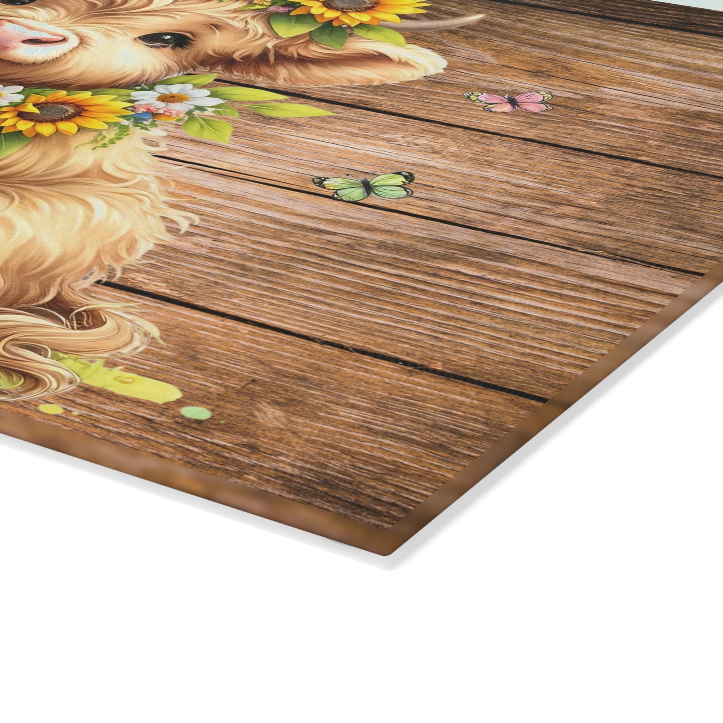 Cow Cutting Board, Highland Cow Glass Cutting Board, Cow Kitchen Decor, Chopping Board New Home Gift, Charcuterie Board, Highland Cow Gifts