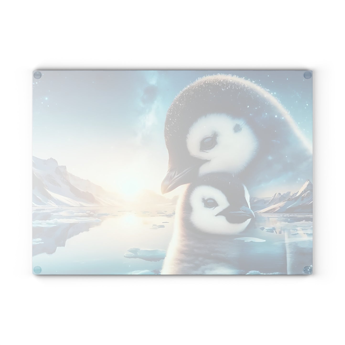 🐧❄️ Penguin & Chick Arctic Cutting Board – Polar Serenity for Your Kitchen ❄️🐧