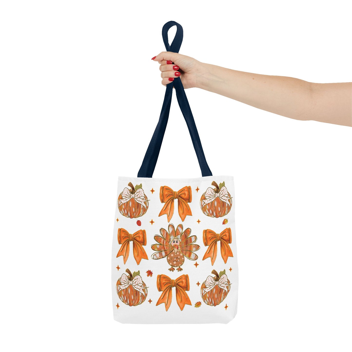 🎀 Girly Bows & Turkey Tote Bag – Cute & Cozy Thanksgiving Style 🦃🧡