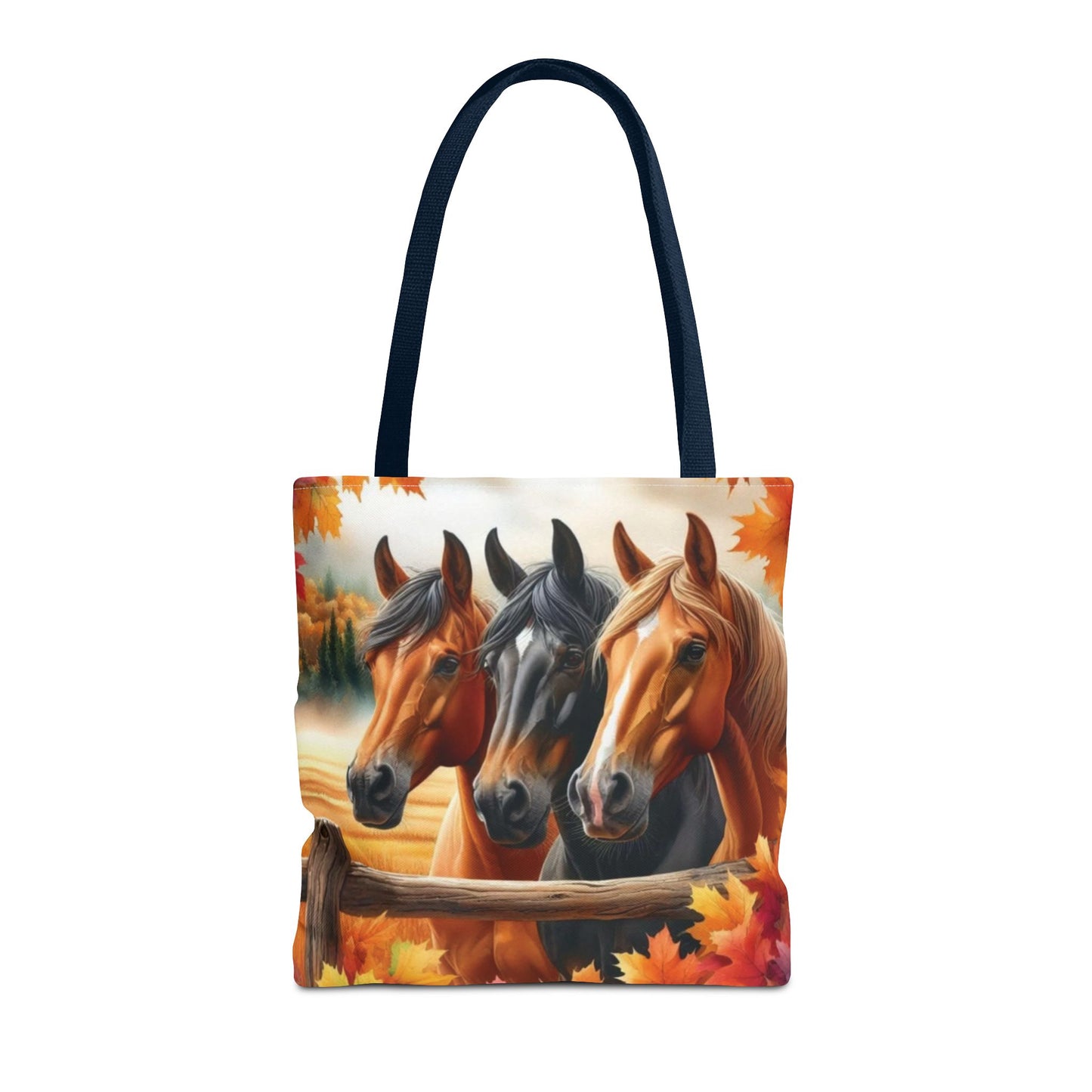 🐴 Autumn Horse Trio Tote Bag – Rustic, Stylish & Practical 🍂