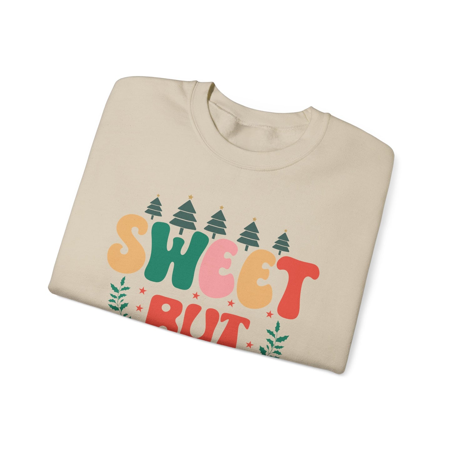 🎀✨ Sweet But Twisted Sweatshirt – Retro Pastel Christmas Vibes for the Season 🌲💖