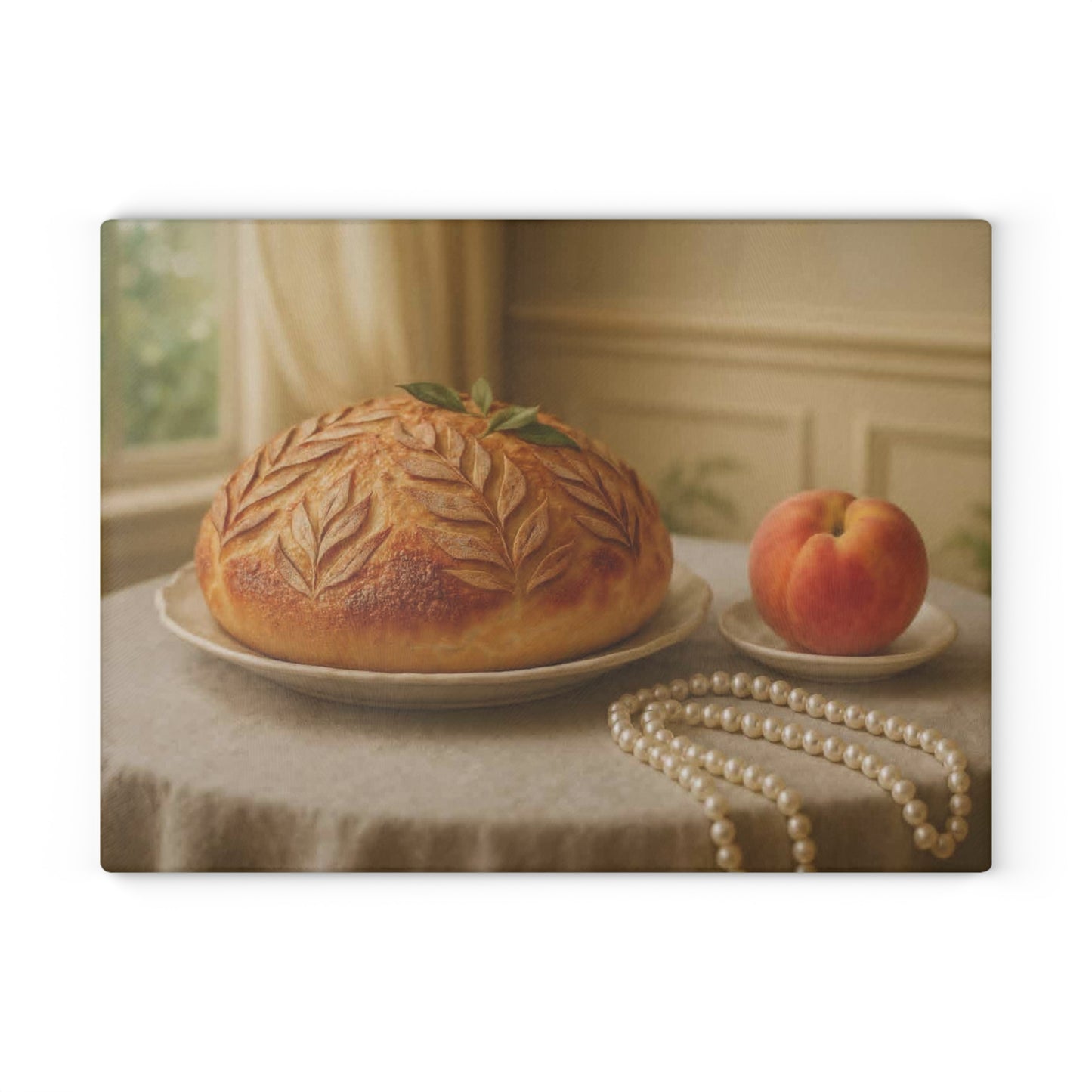 🍞 Ophelia Sourdough Bread – Vintage Bakery Art Tempered Glass Cutting Board