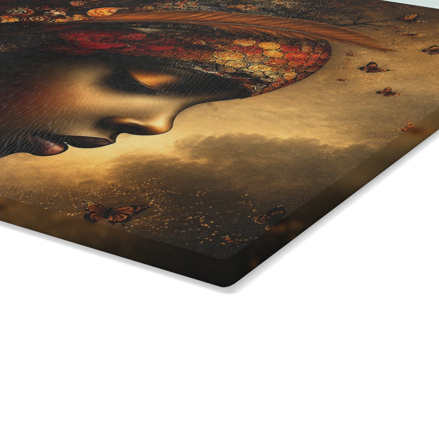 Midnight Bohemian Muse Glass Cutting Board