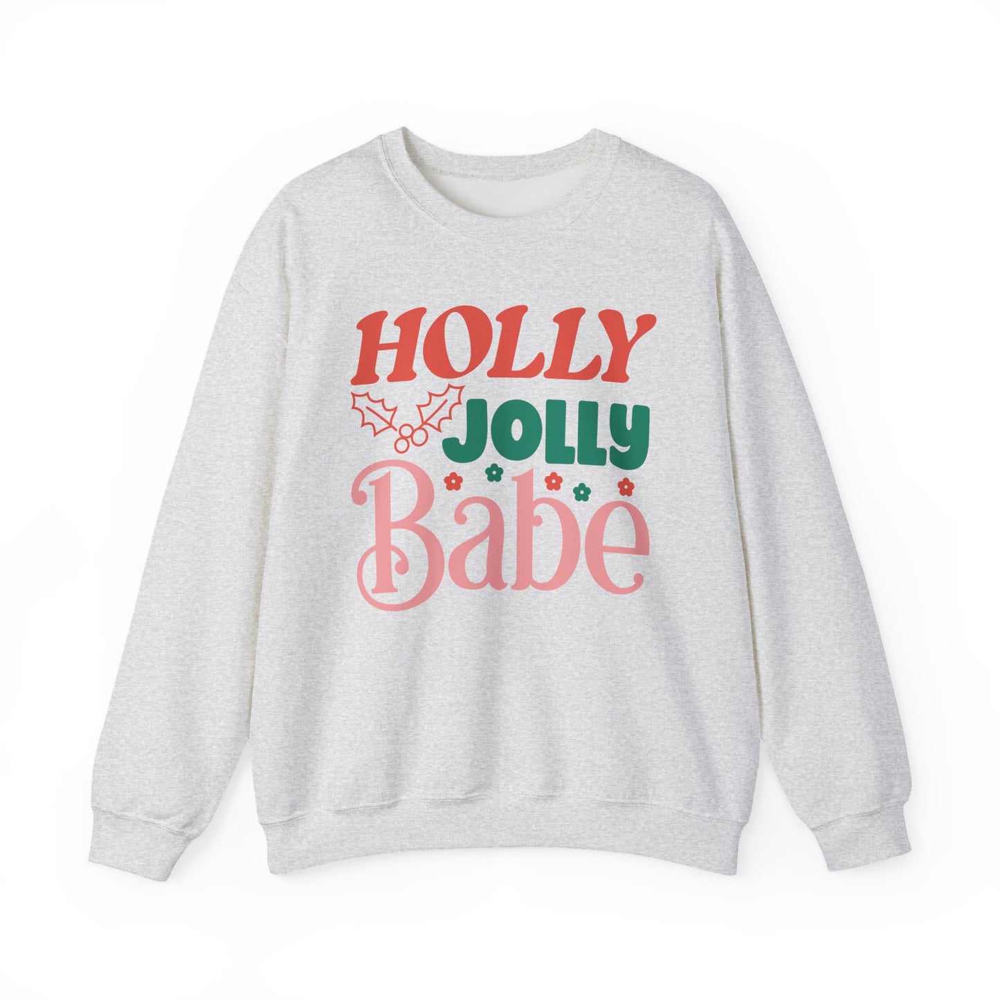 🎀✨ Holly Jolly Babe Retro Crewneck – Cute, Cozy & Festive