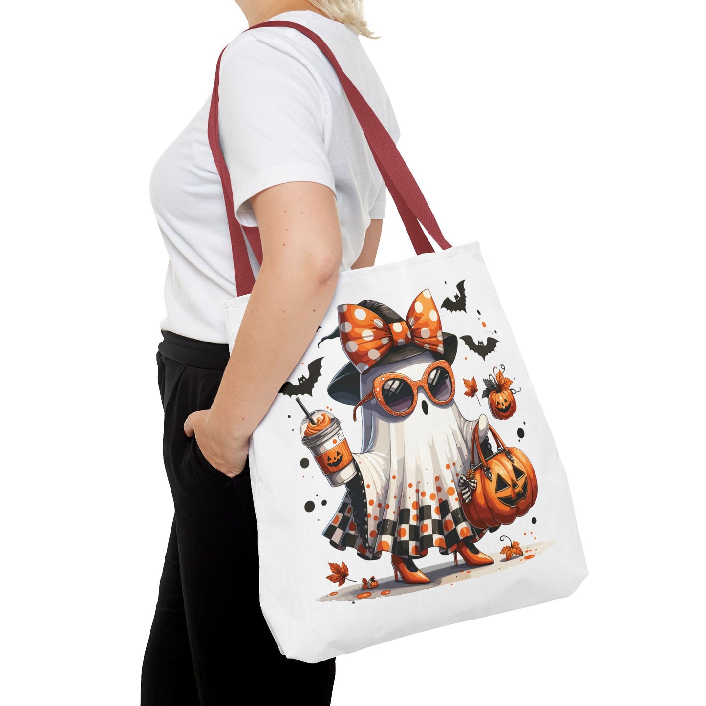 🧡 Chic Ghost Halloween Tote Bag – Sassy, Stylish & Spook-tacular 👻🎃