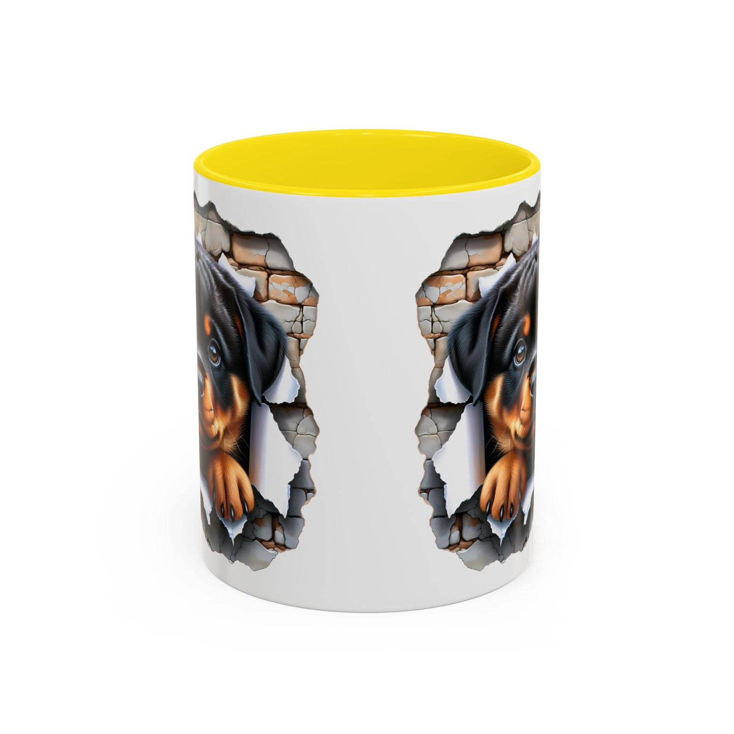 🐾☕ Rottweiler Puppy Accent Mug – Sweet Breakthrough Pup Design ✨