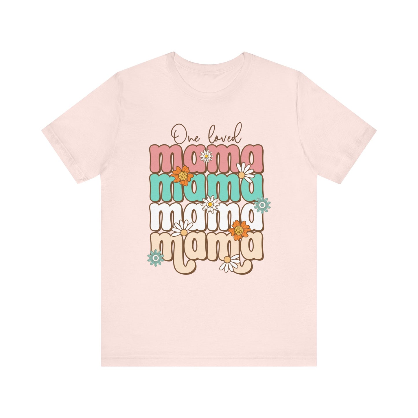 👕 Mama, Mama, Mama, Mama Boho-Style T-Shirt – Joyful Chaos of Motherhood 🌿