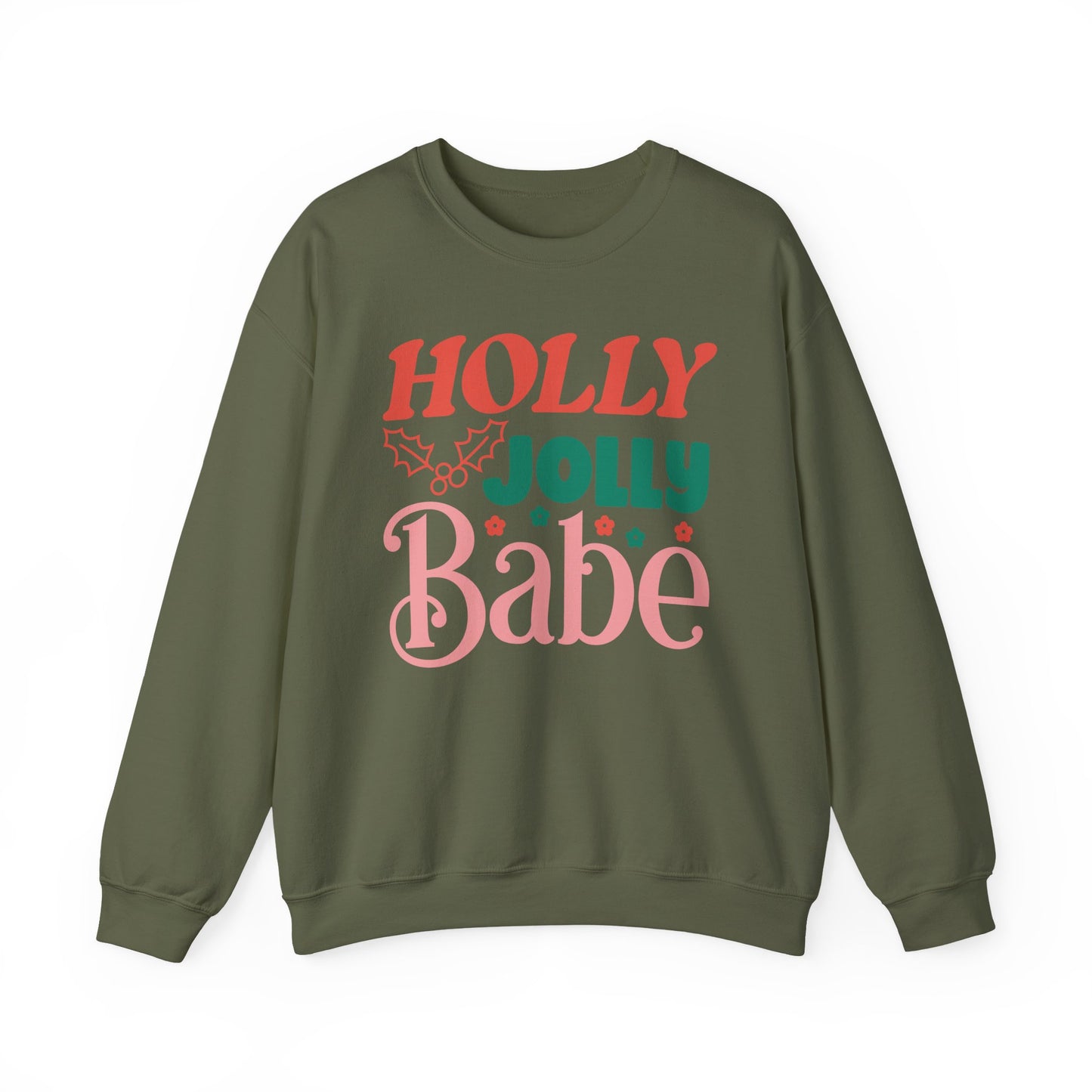 🎀✨ Holly Jolly Babe Retro Crewneck – Cute, Cozy & Festive